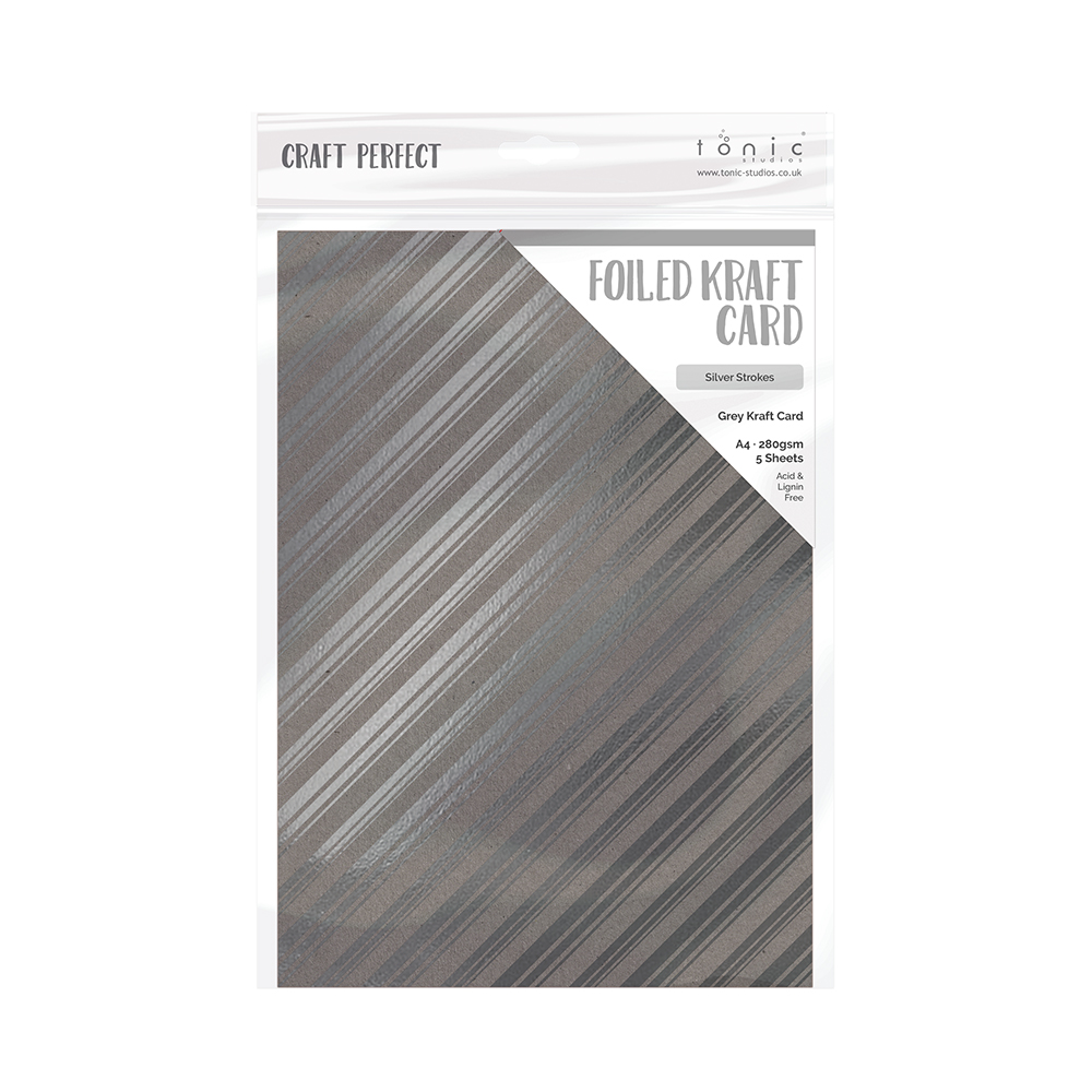 Nuvo • Foiled kraft card Silver strokes