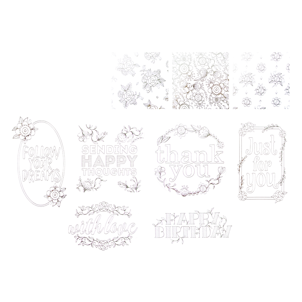 Craft Perfect • Foiled blanks Delicate floral