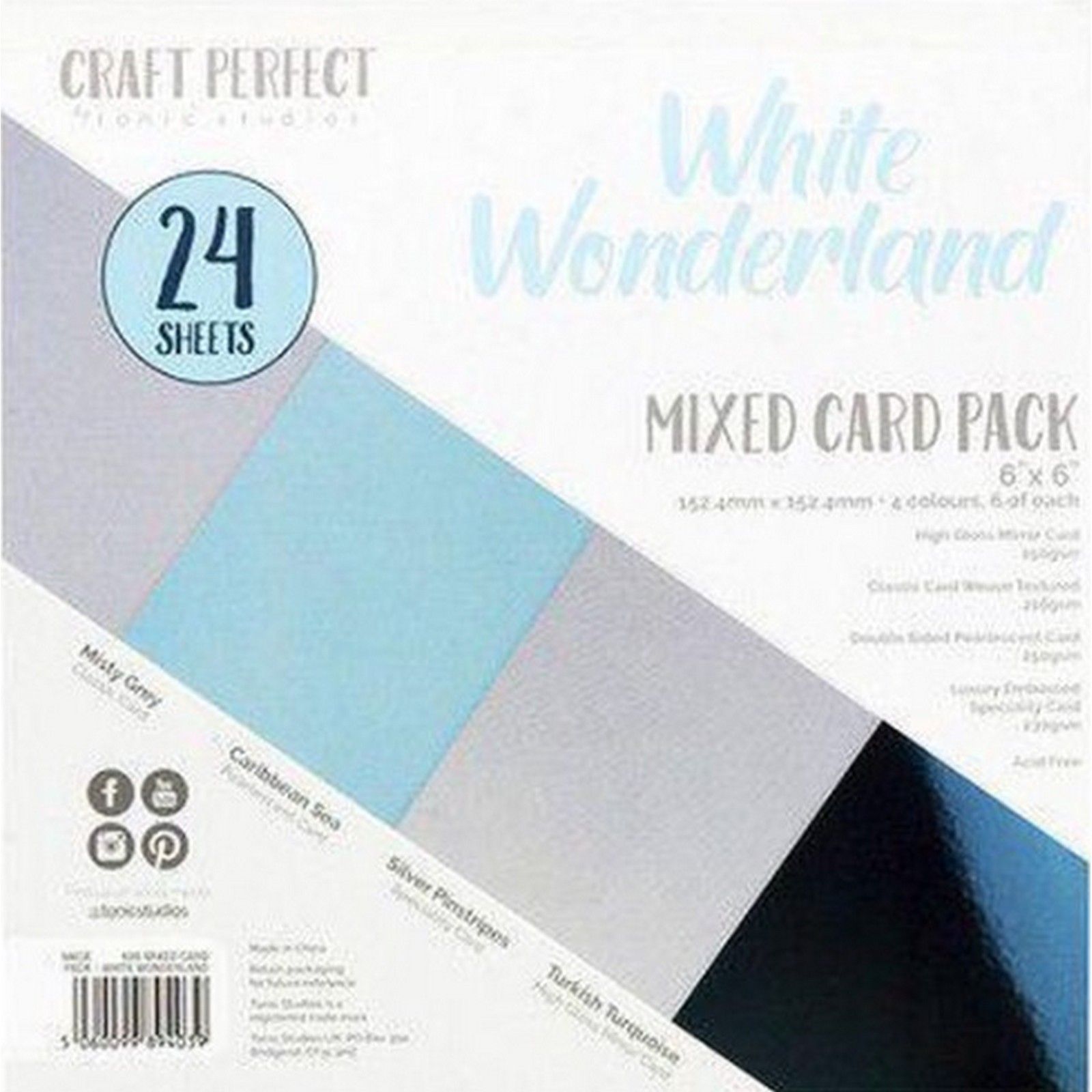 Craft Perfect • White wonderland 15.2x15.2cm mixed card pack