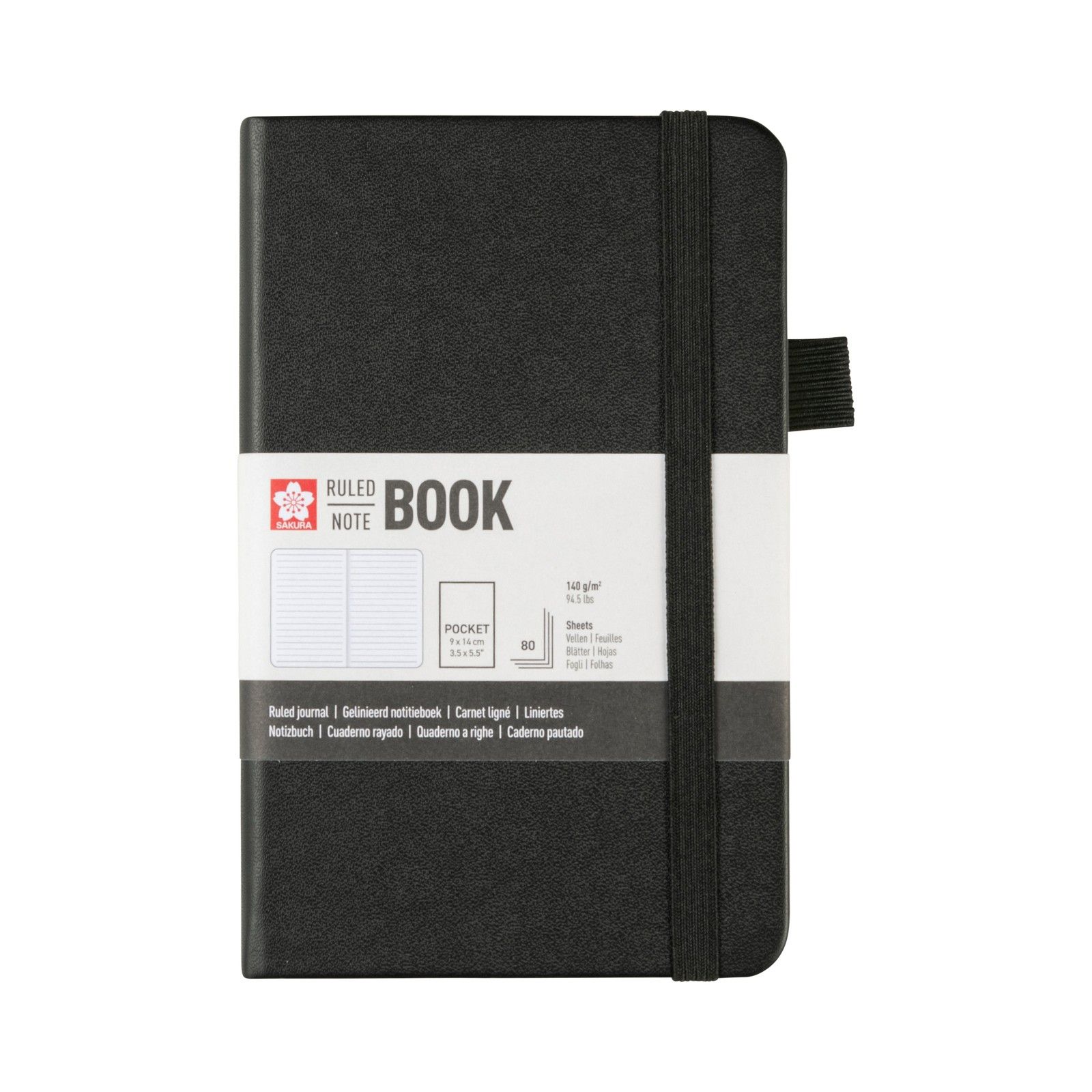Sakura • Notebook Ruled 9x14cm Black