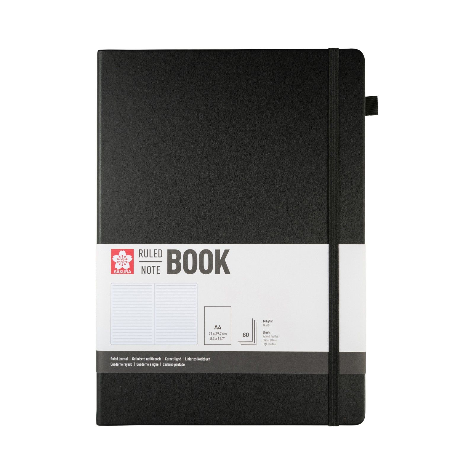 Sakura • Notebook Ruled 21x30cm Black