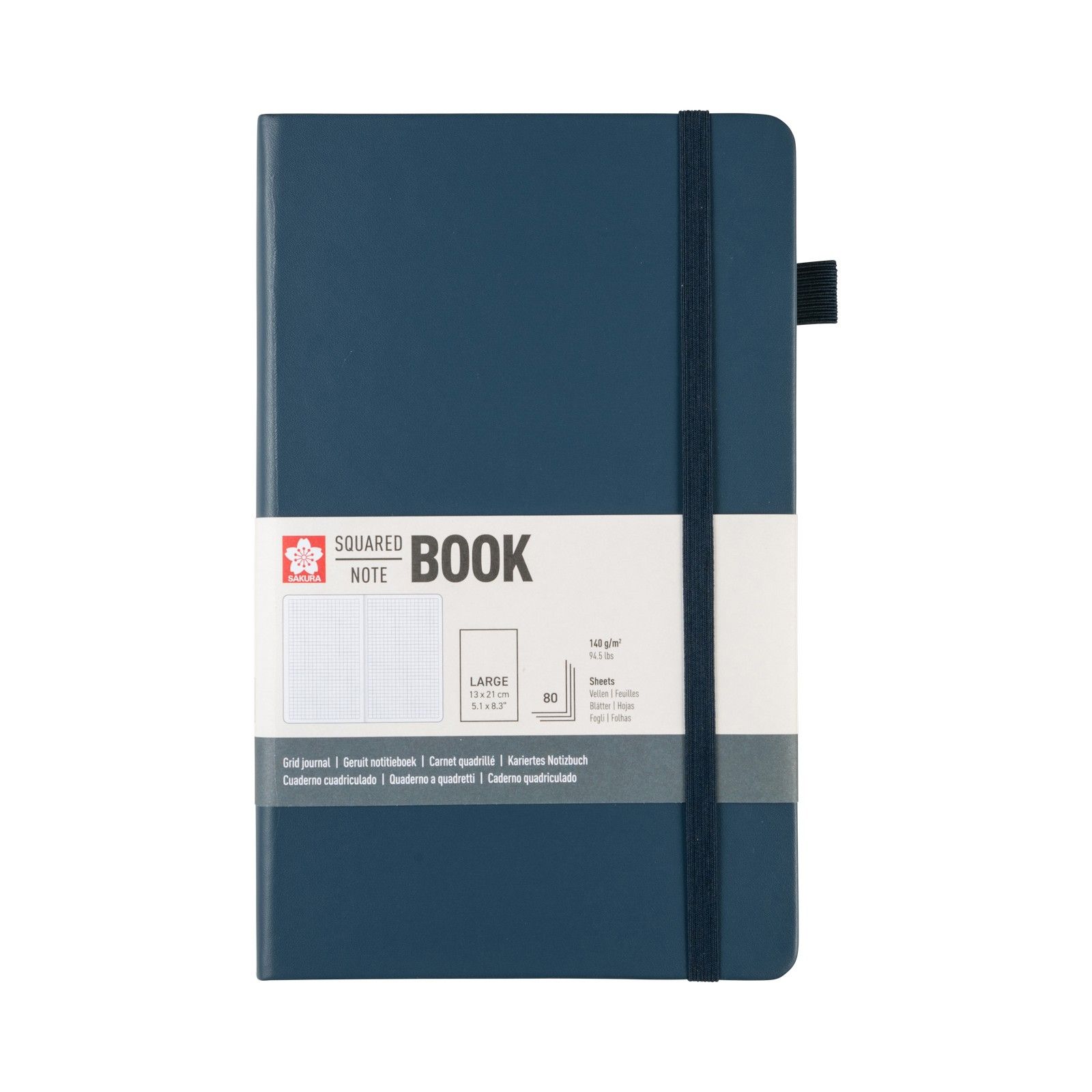 Sakura • Notebook Squared 13x21cm Deep Indigo