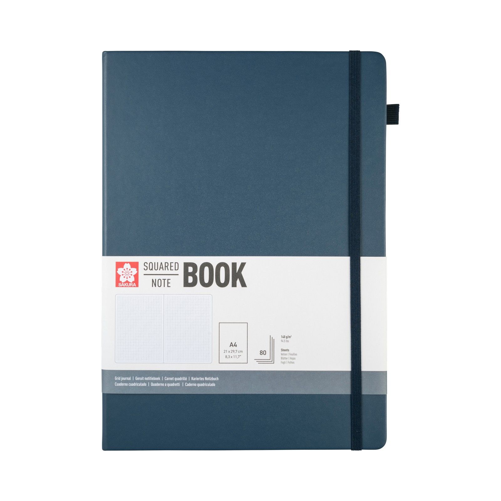 Sakura • Notebook Squared 21x30cm Deep Indigo