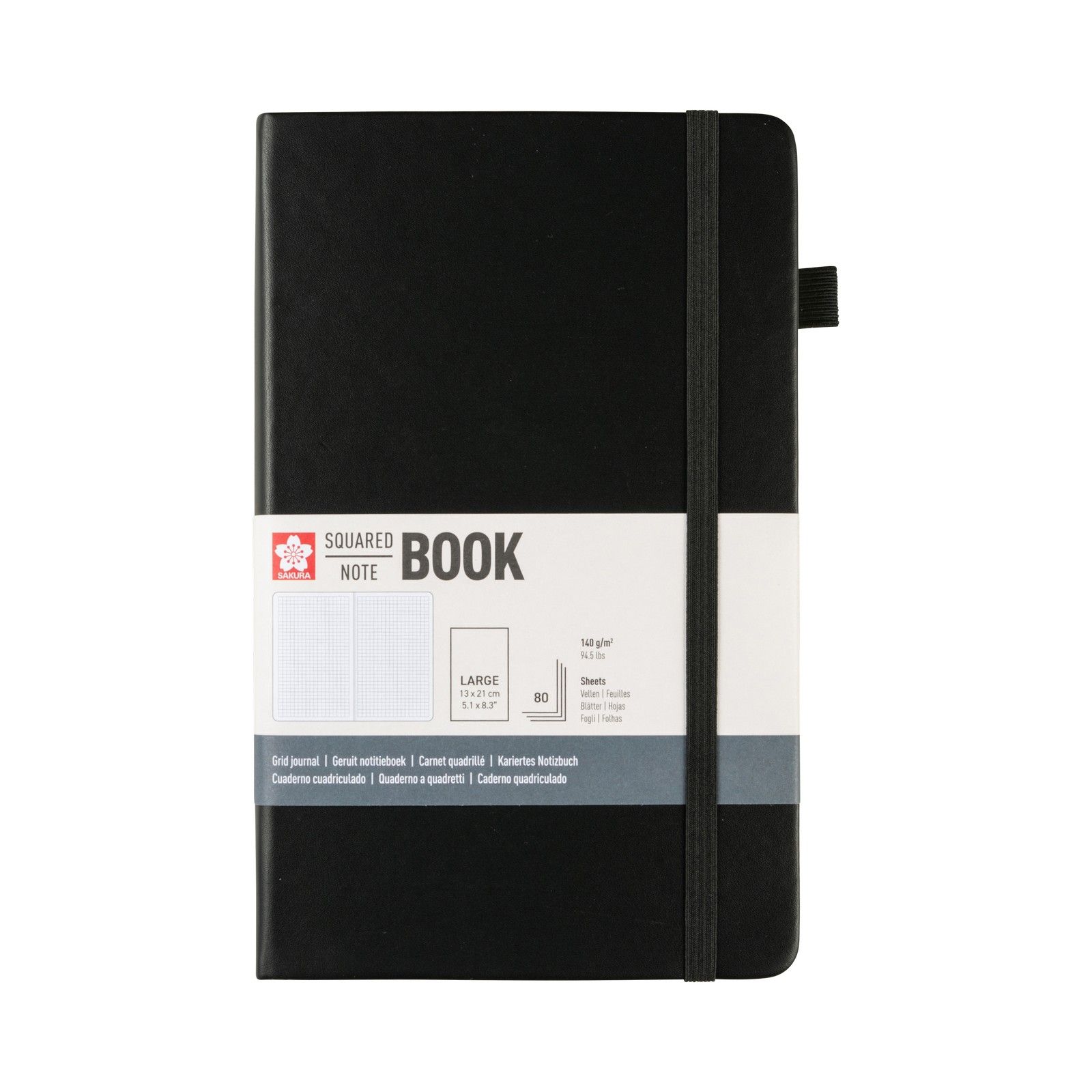 Sakura • Notebook Squared 13x21cm Black