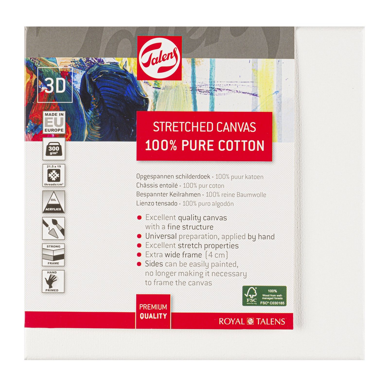 Talens • Schildersdoek Katoen 3D 20x20cm