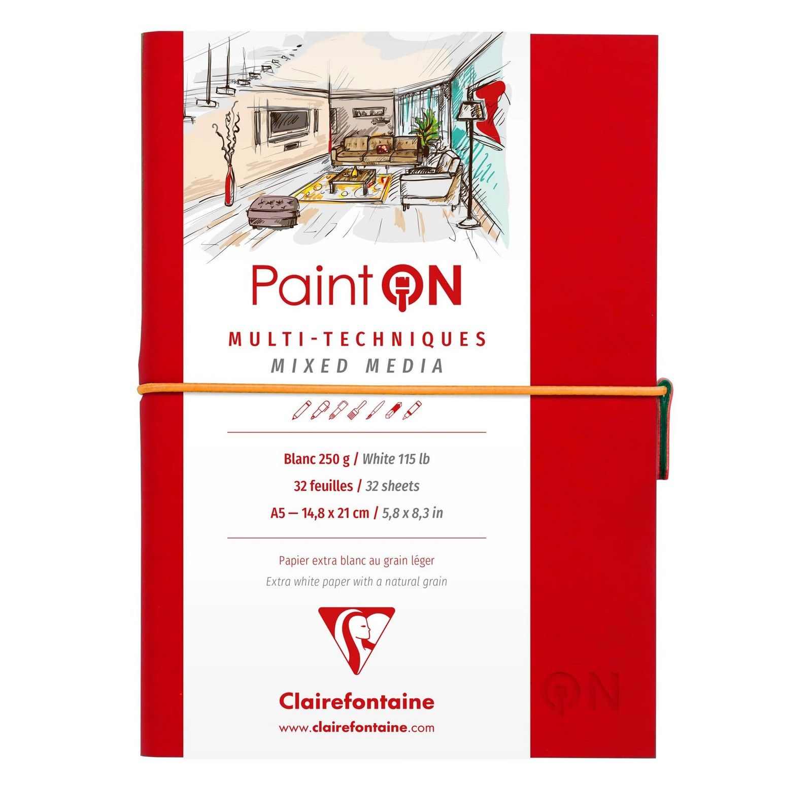 Clairefontaine • PaintON Mixed Media Papier 250g A5 Weiß 32x