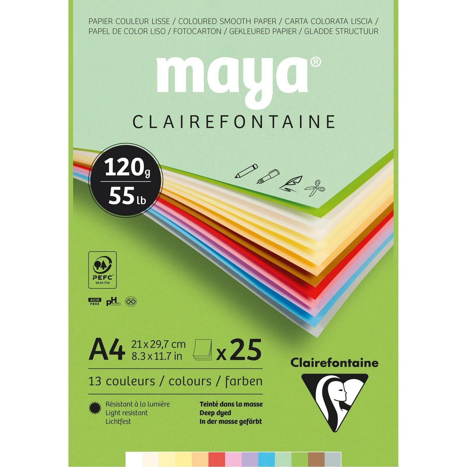 Clairefontaine • Maya Coloured Paper 25hojas A4 120G