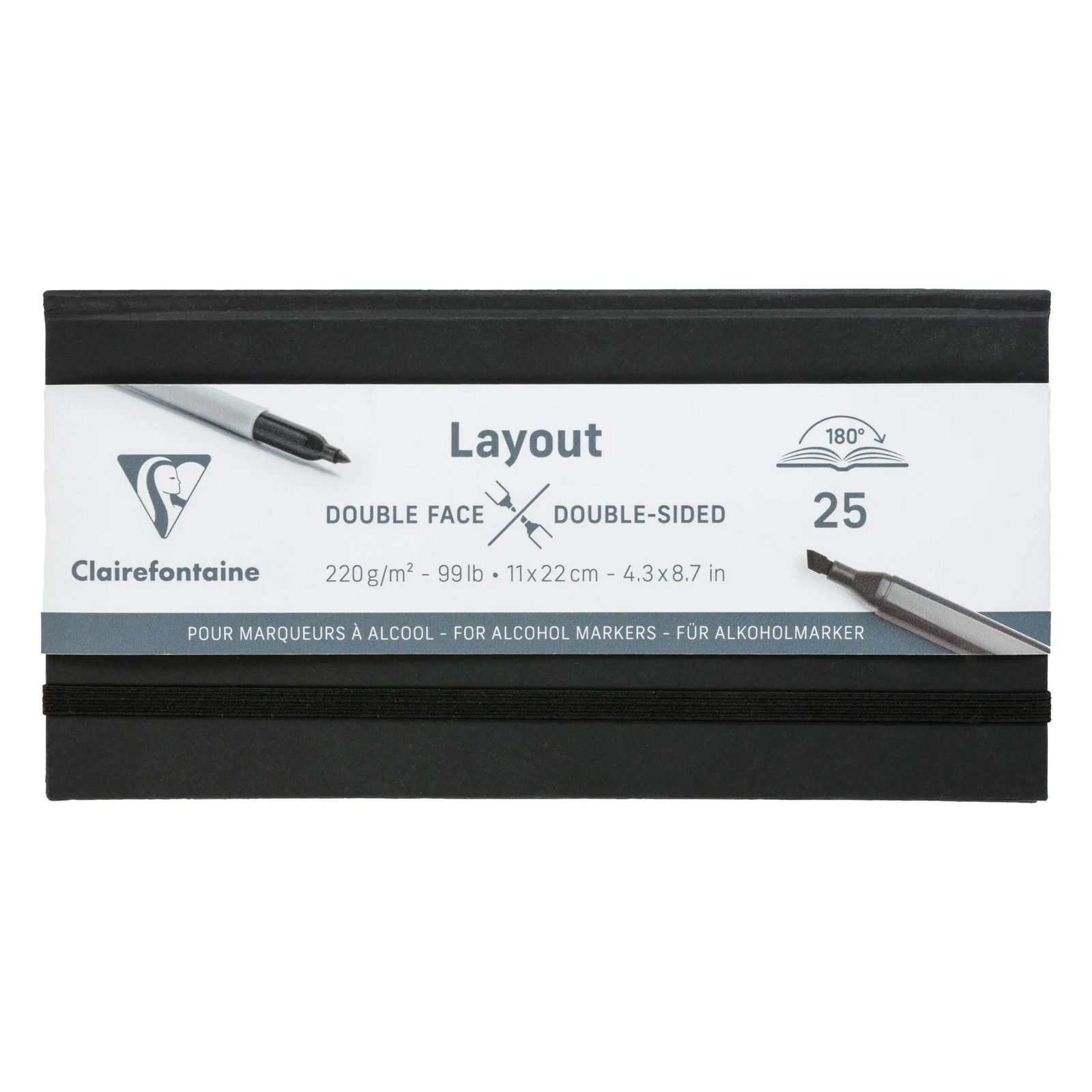 Clairefontaine • Layout Alcohol Markers Book 220g 4.3x8.7in 25x