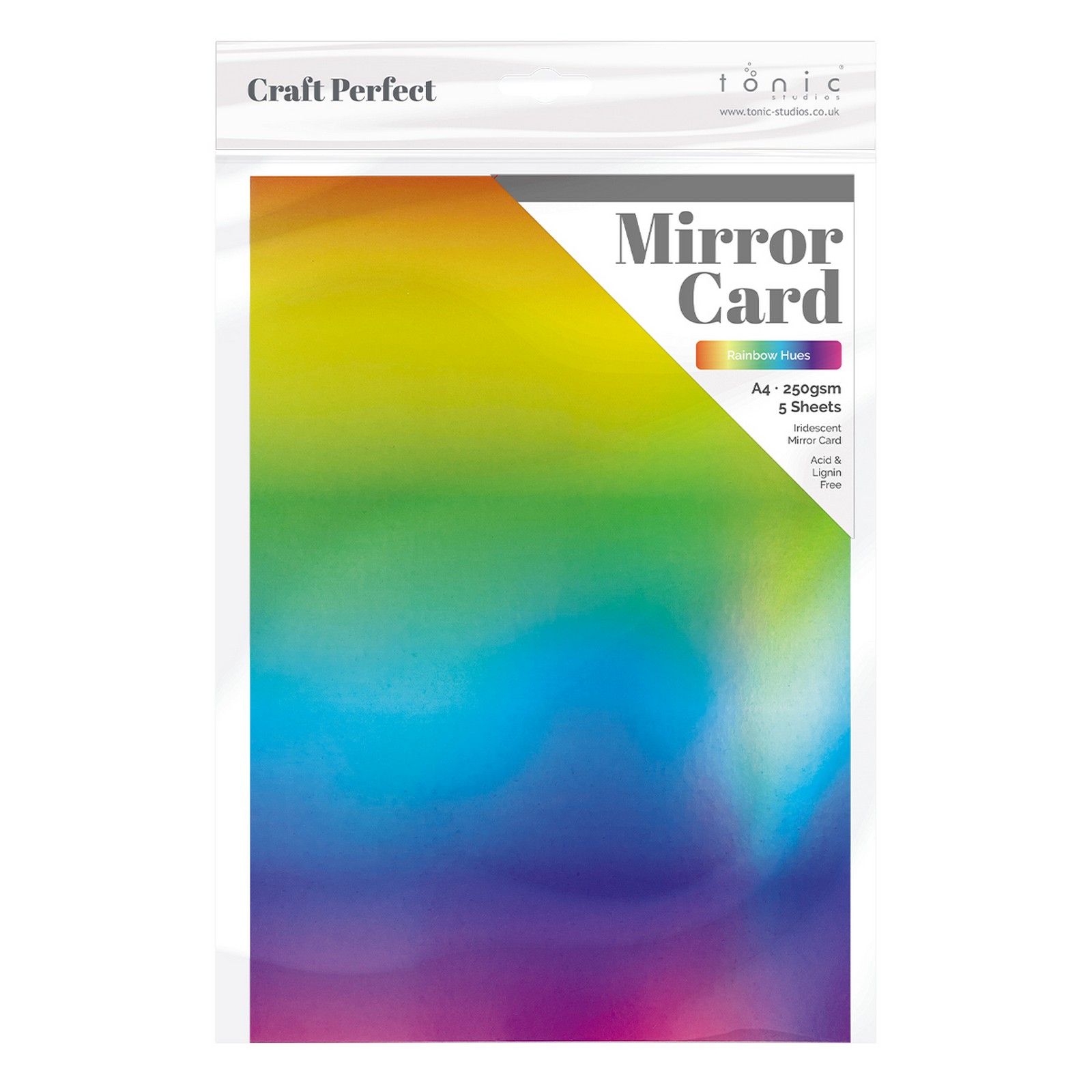 Craft Perfect • Mirror Card Iridescent 250g Rainbow Hue 5pcs