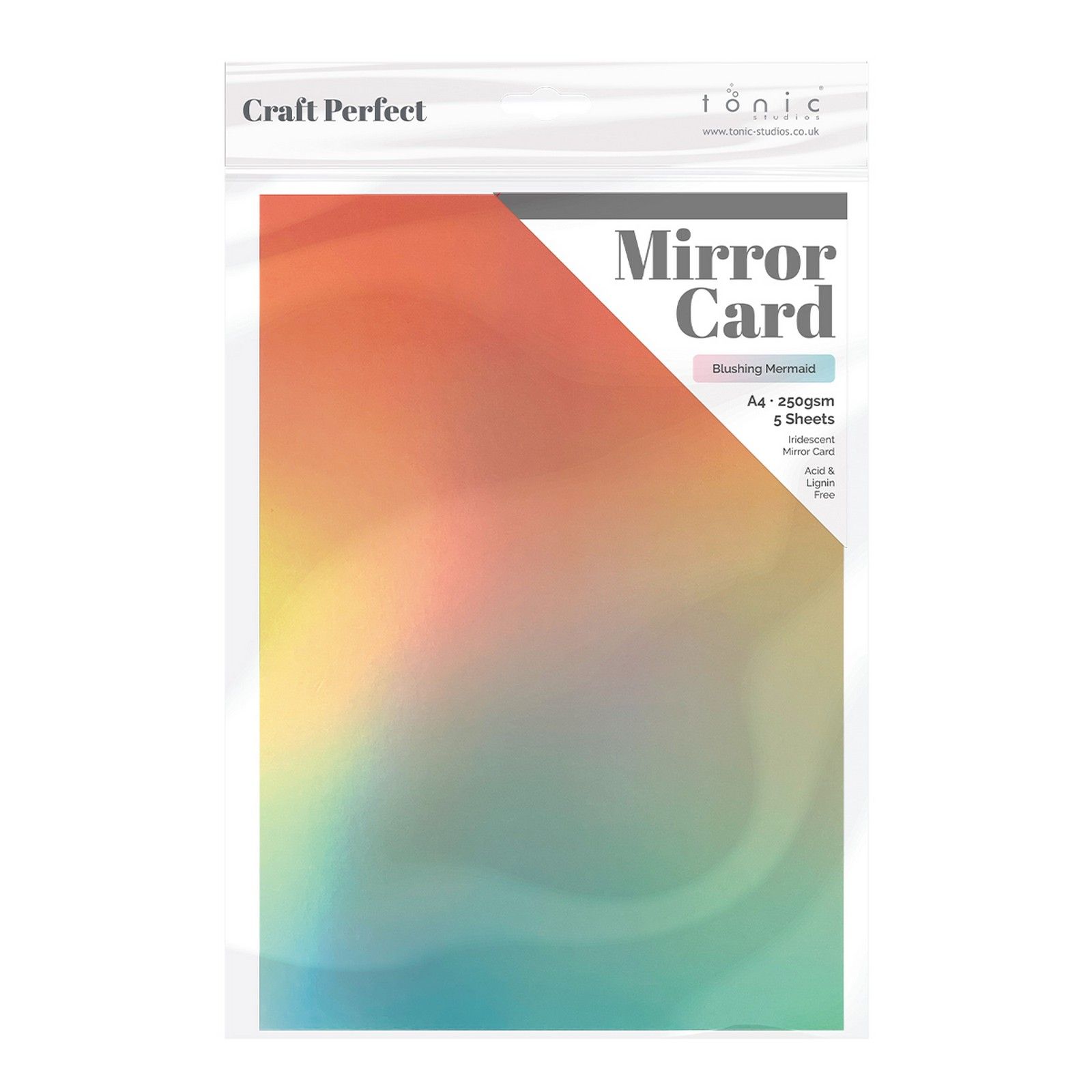 Craft Perfect • Mirror Card Iridescent 250g Blushing Mermaid 5pcs