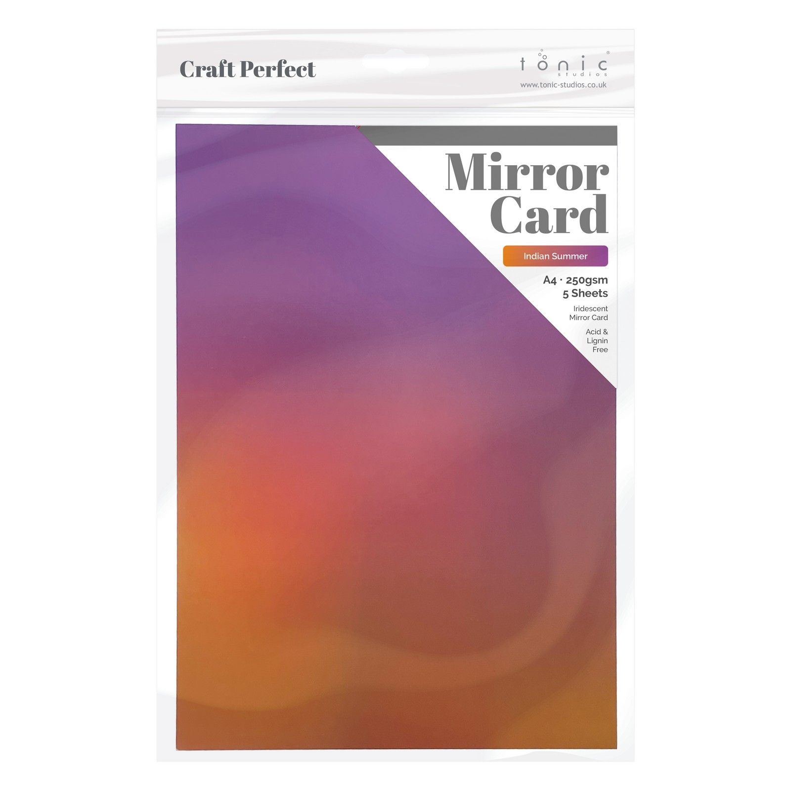 Craft Perfect • Mirror Card Iridescent 250g Indian Summer 5pcs