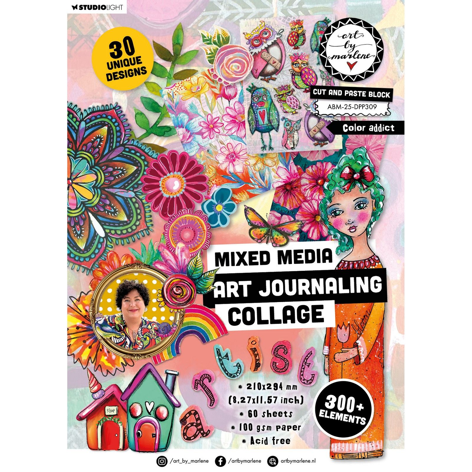 Studio Light • Art By Marlene Collage Paper Pad Cut And Paste Book Color Addict