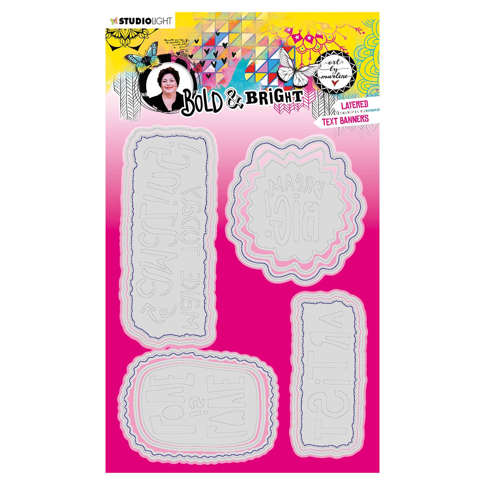 Studio Light • Bold & Bright stanzschablone Layered text banners