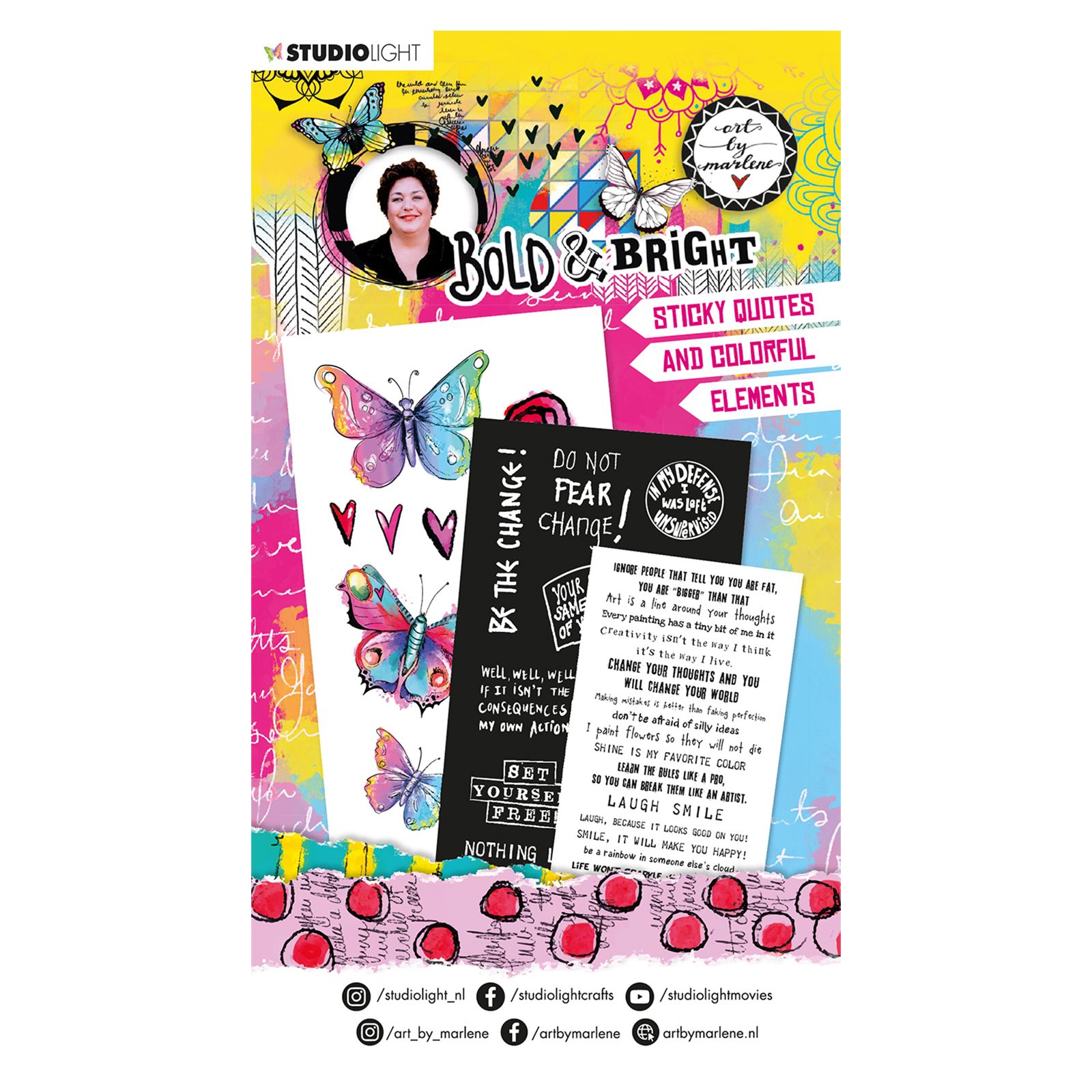 Studio Light • Bold & Bright sticker pad Sticky quotes and colorful elements