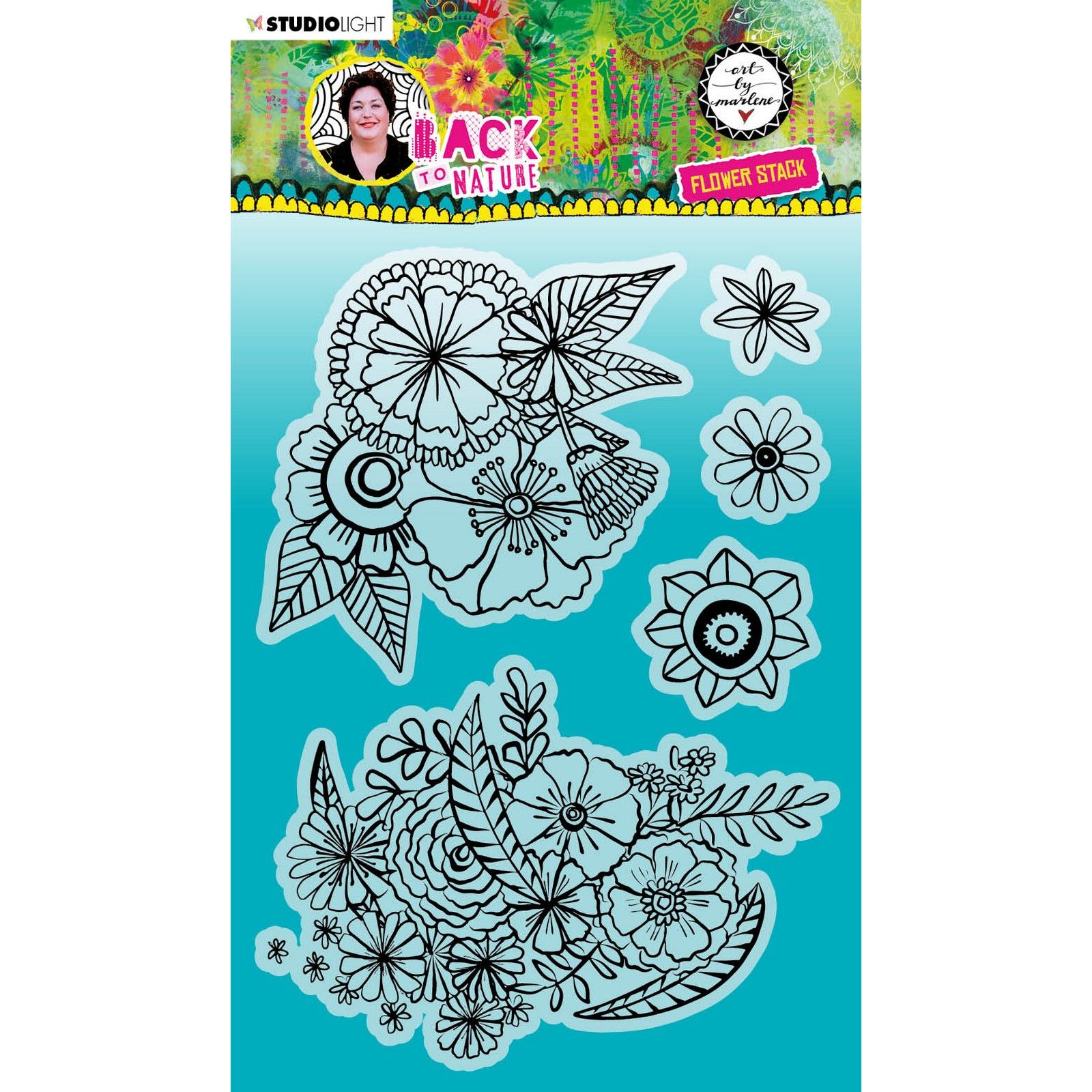 Studio Light • Back to Nature Clear Stamp Flower Stack