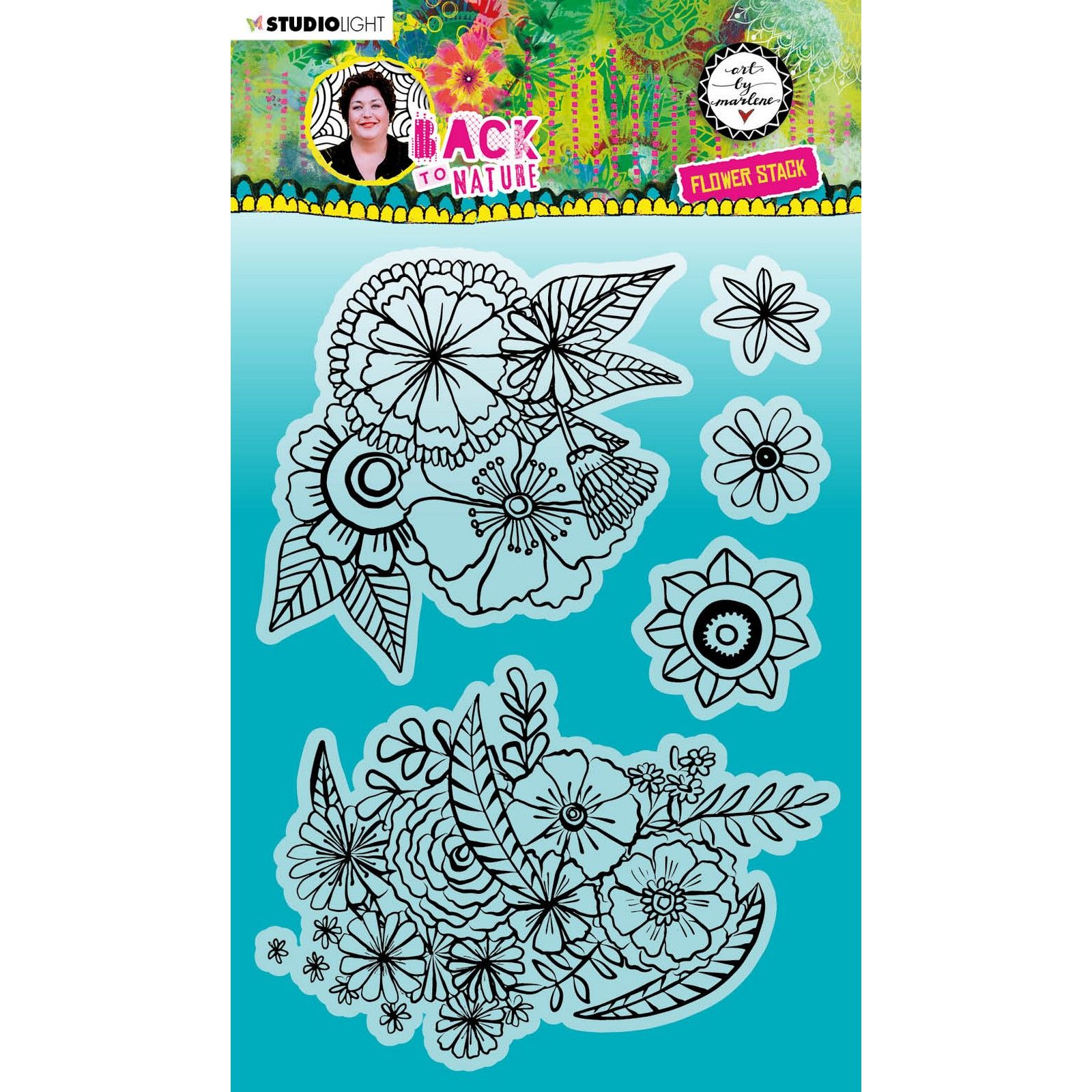 Studio Light • Back to Nature Silikonstempel Flower Stack