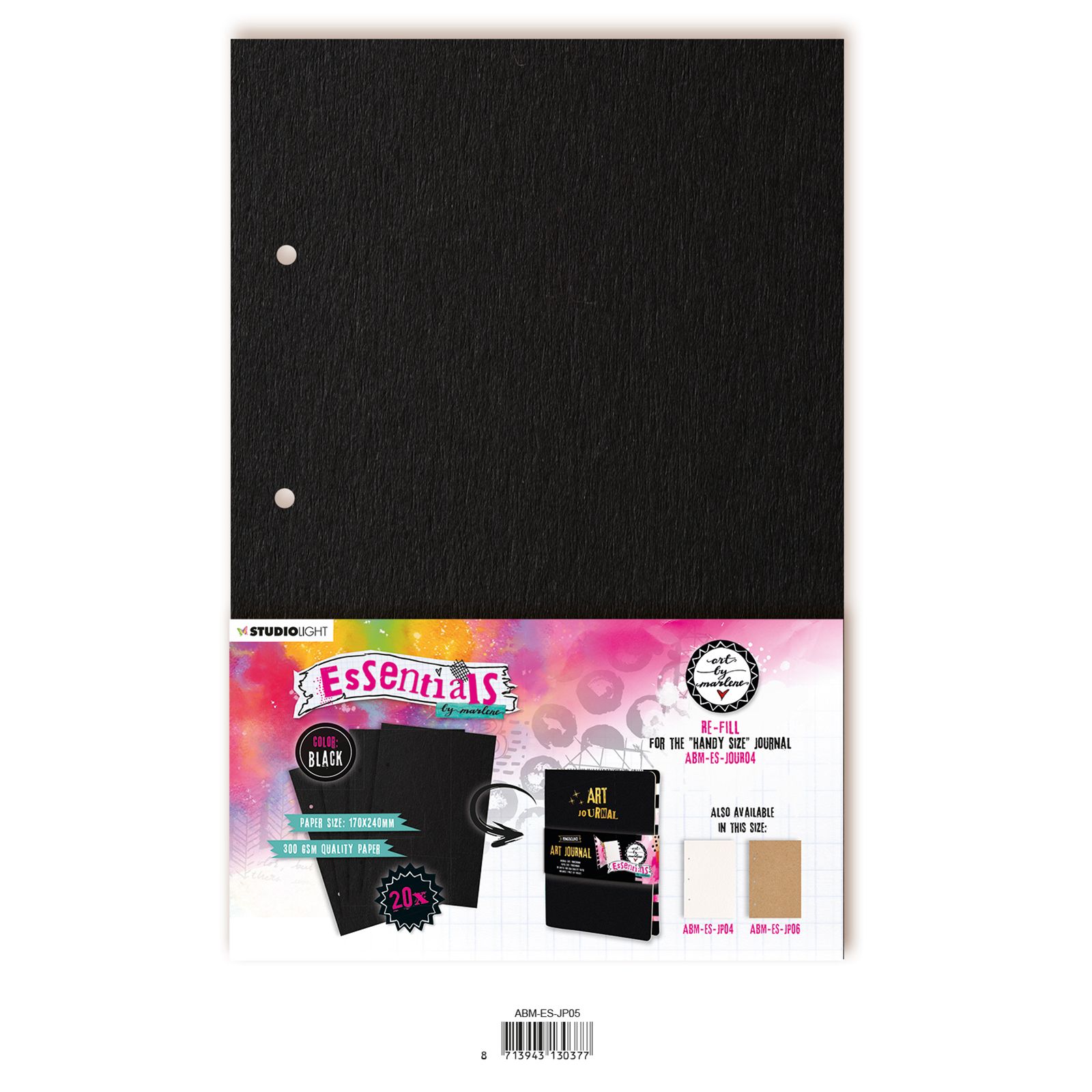 Studio Light • Essentials re-fill for The perfect size journal Black