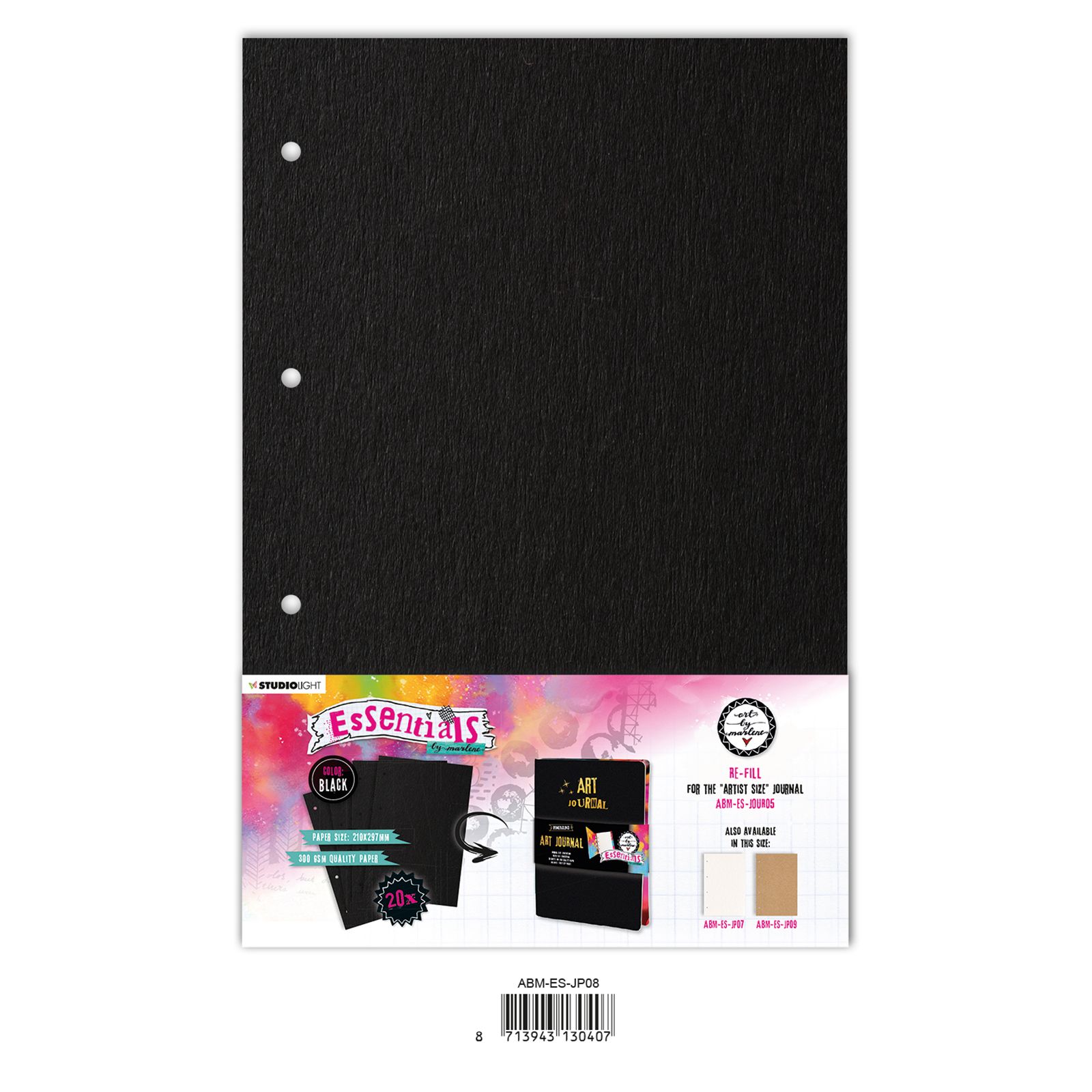 Studio Light • Essentials re-fill for The artist size journal Black