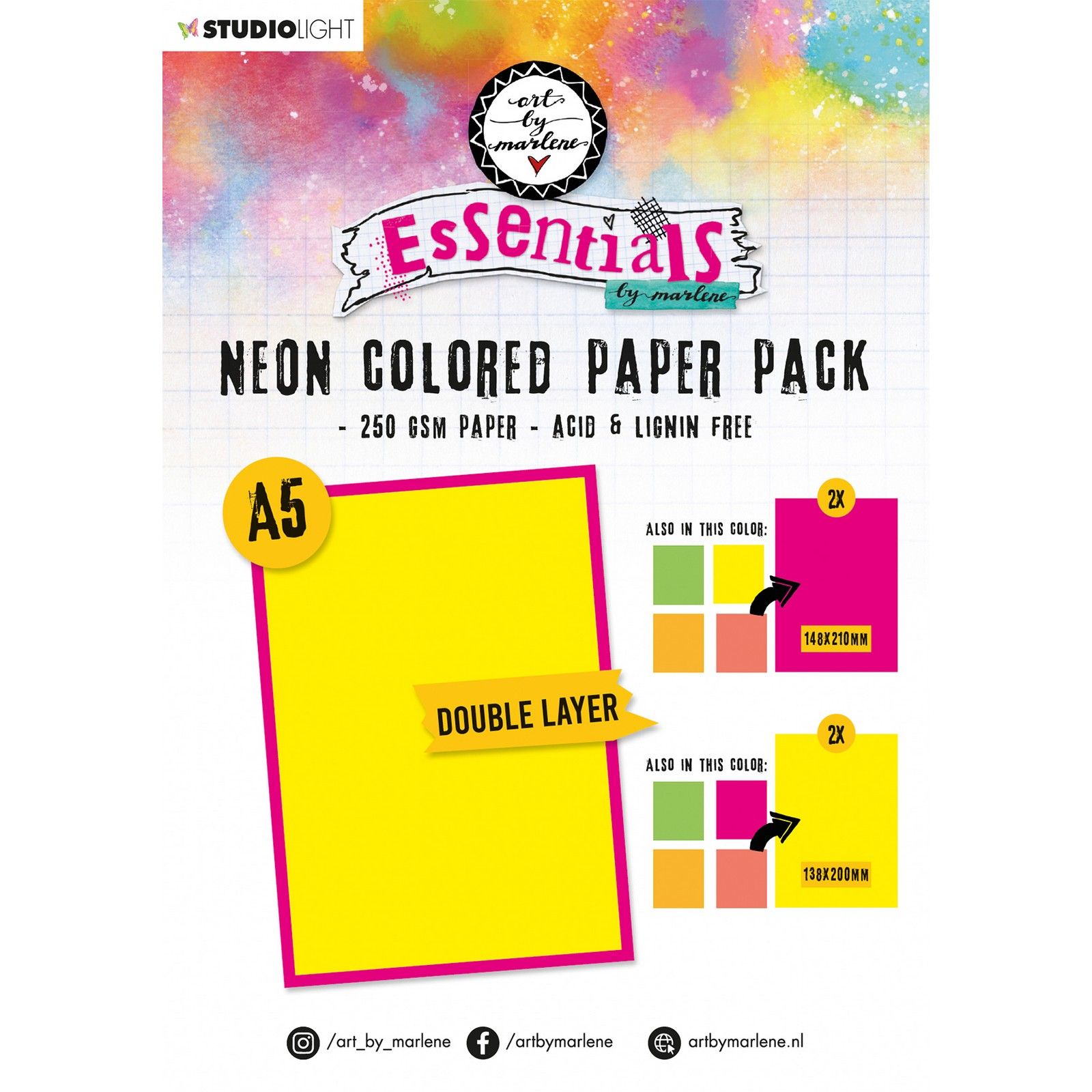 Studio Light • Essentials Paper Pack Neon Double Layered 