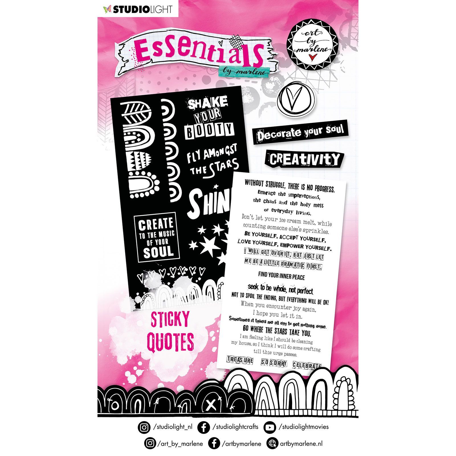 Studio Light • Essentials sticker pad Sticky quotes Nr.03