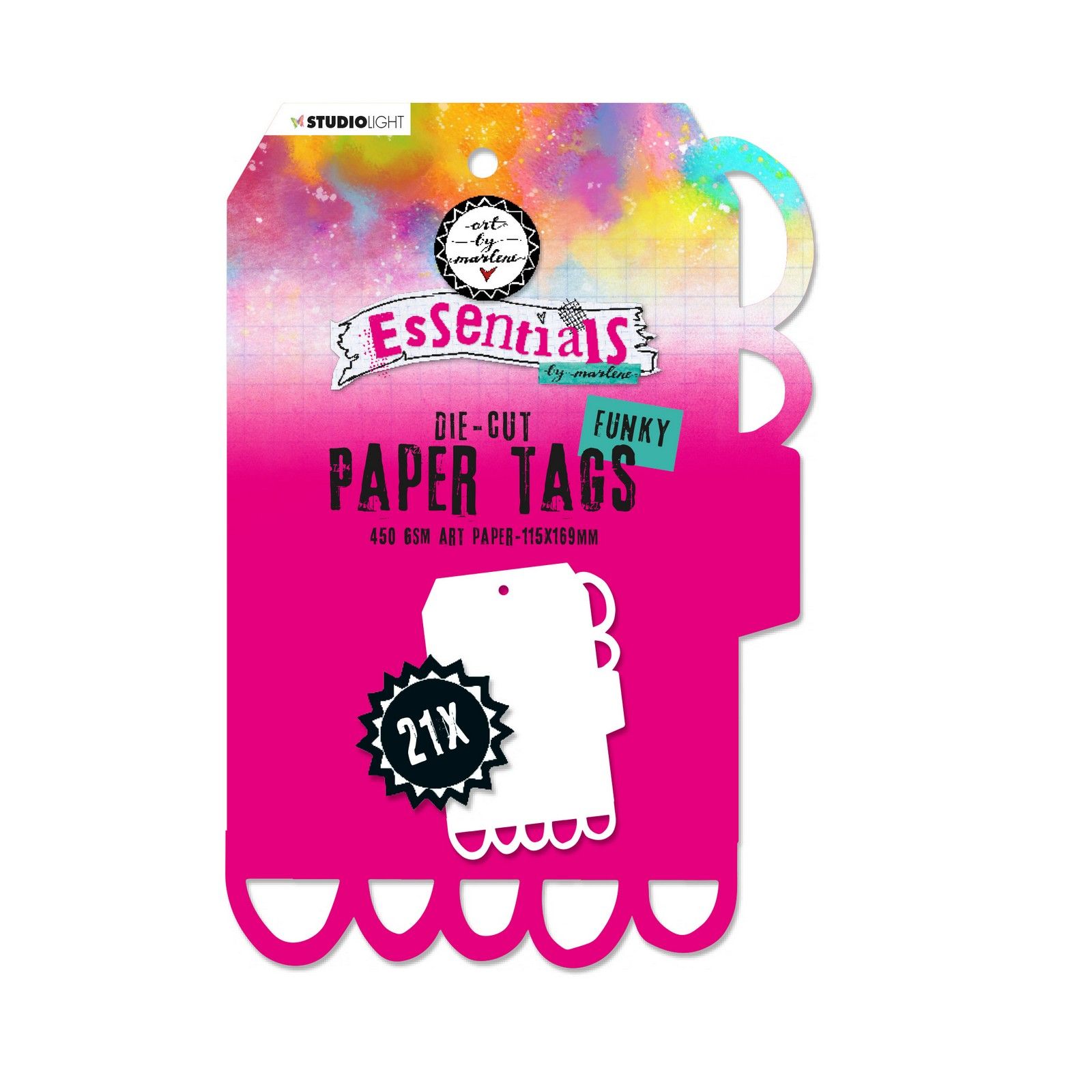 Studio Light • Essentials Paper pad Die-cut Paper Tags Funky Art Paper