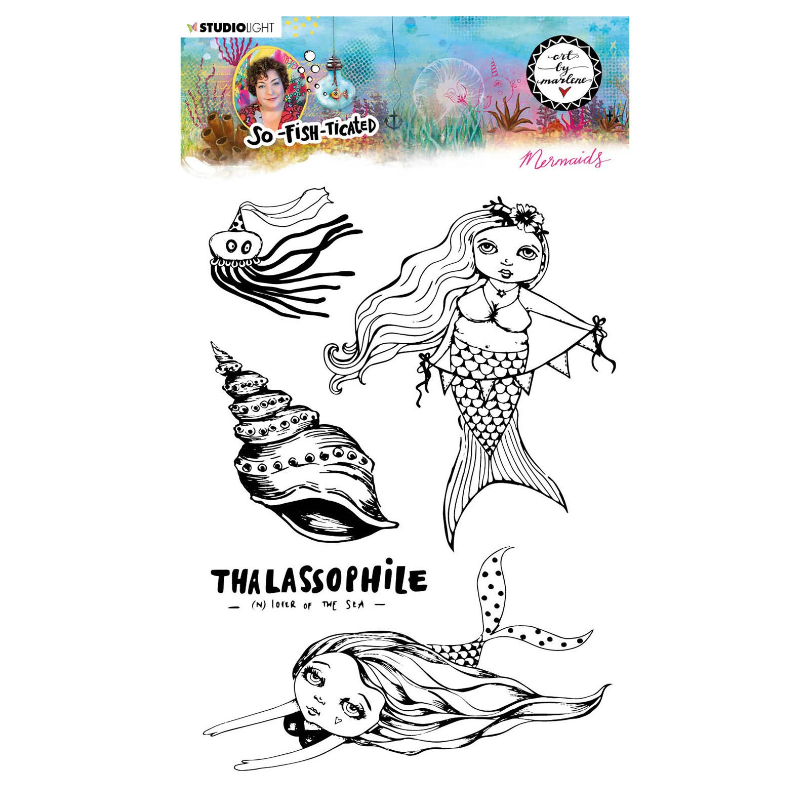 Studio Light • Clear stamp Mermaids So-Fish-Ticated nr.14