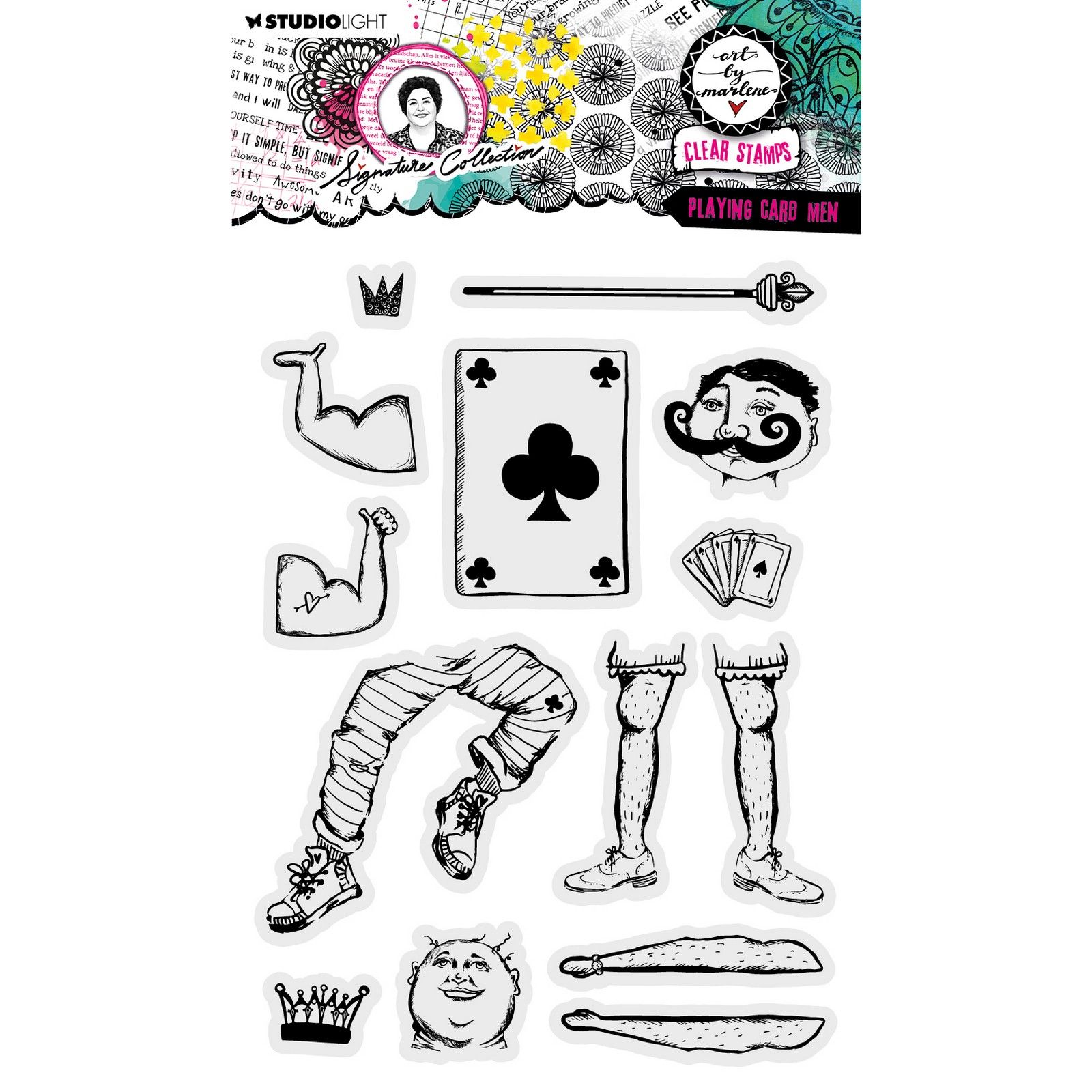 Studio Light • Signature Collection Clear Stamp Playing card men