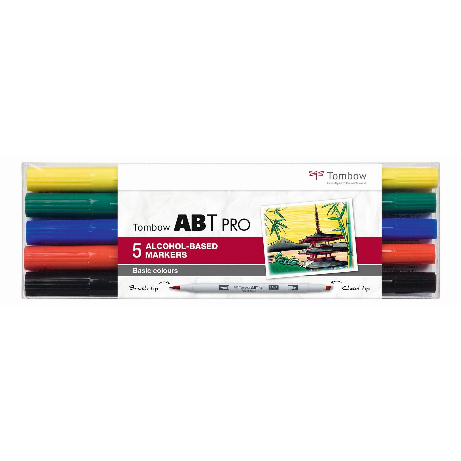 Tombow • ABT PRO alcohol-based marker set Basic colours 5pcs
