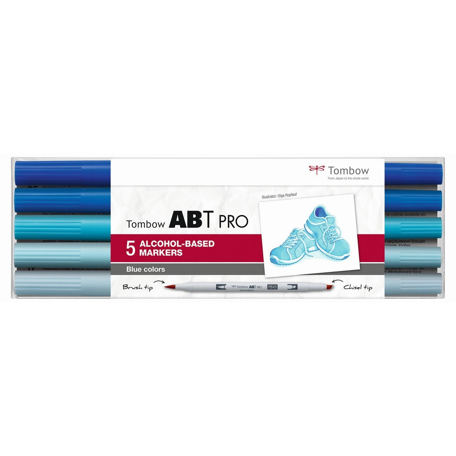 Tombow • ABT PRO alcohol-based marker set Blue colours 5pcs