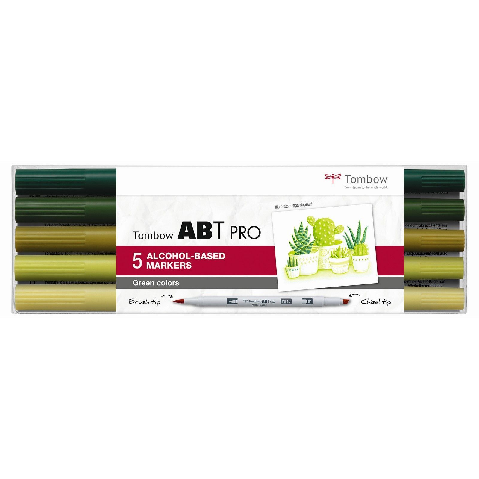 Tombow • ABT PRO alcohol-based marker set Green colours 5pcs