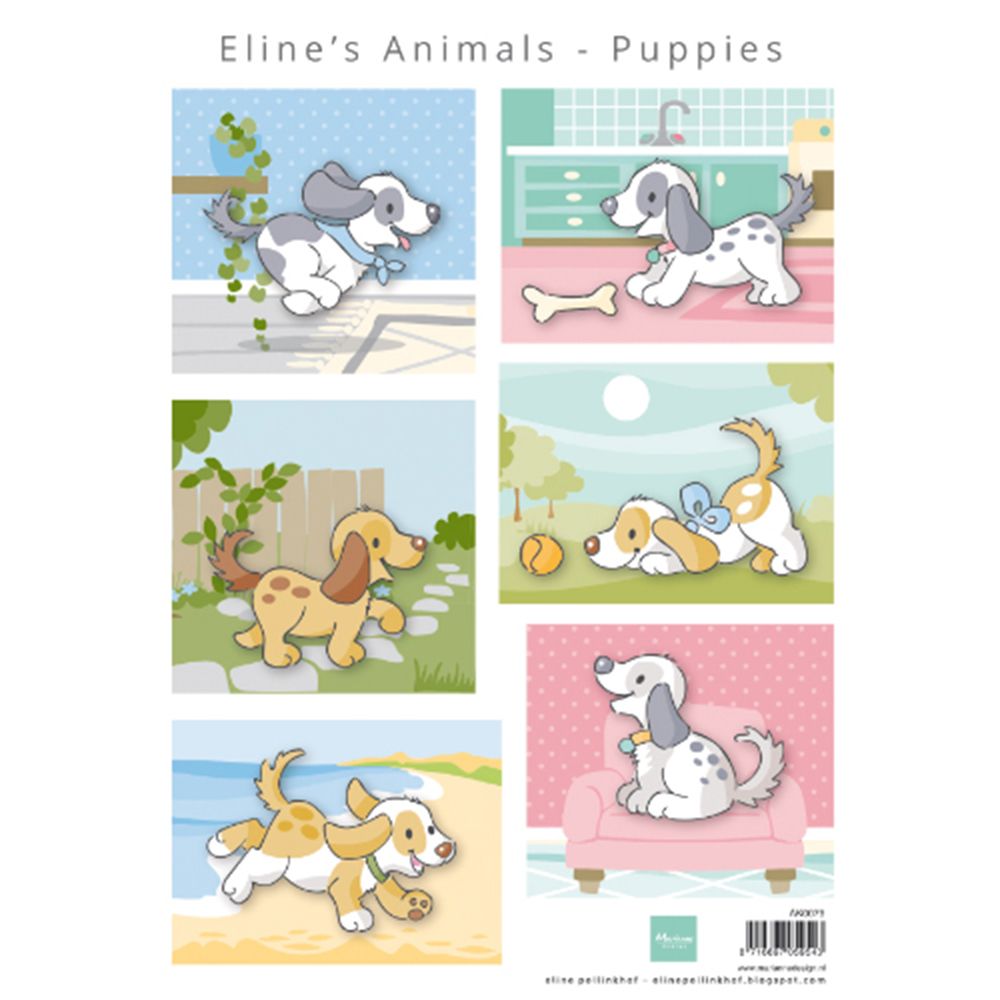 Marianne Design • Hoja de Corte Eline's Animals Puppies 1pc