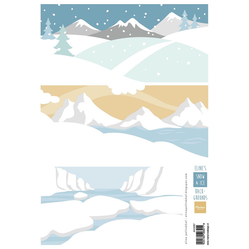 Marianne Design • Cutting Sheet Eline's backgrounds Snow & ice