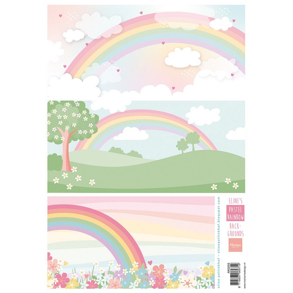 Marianne Design • Decoupage Eline's Pastel Rainbow Backgrounds