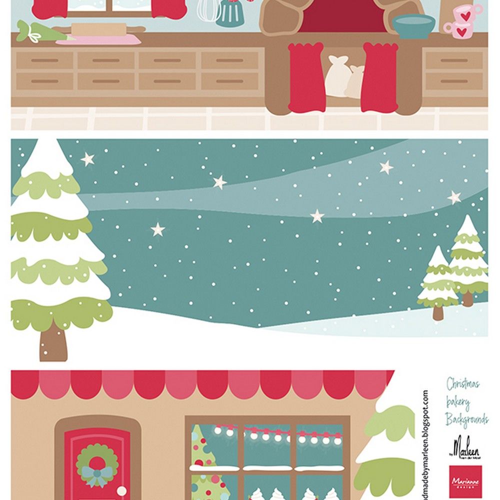 Marianne Design • Decoupage Christmas Bakery Backgrounds by Marleen