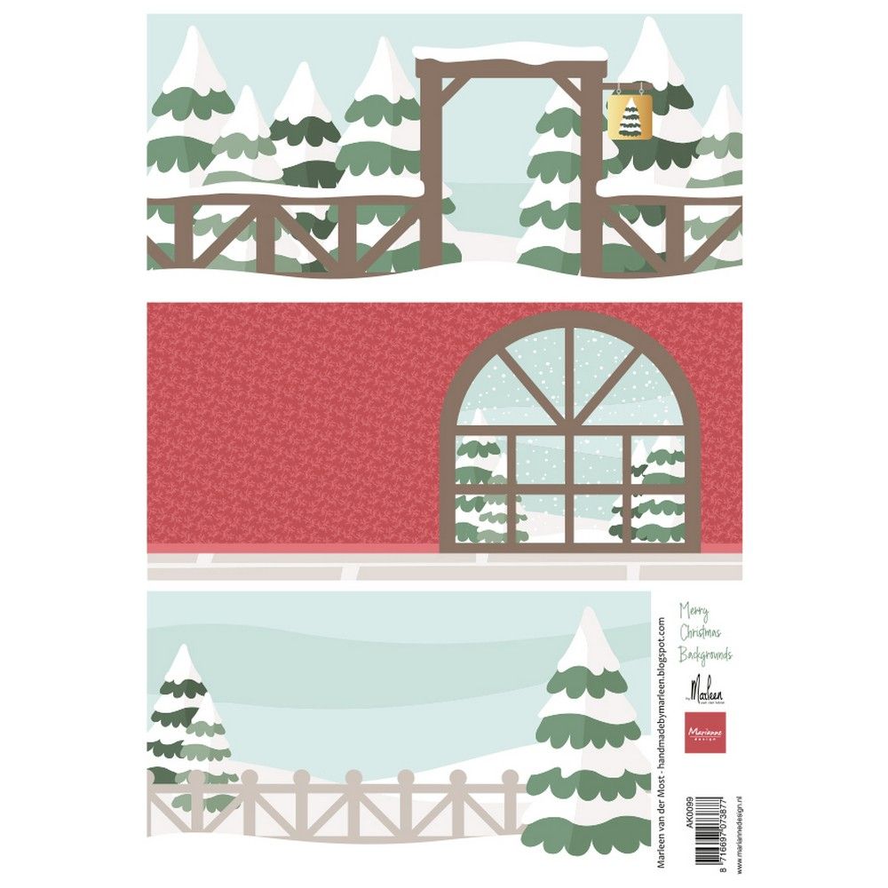 Marianne Design • Decoupage Merry Christmas backgrounds by Marleen