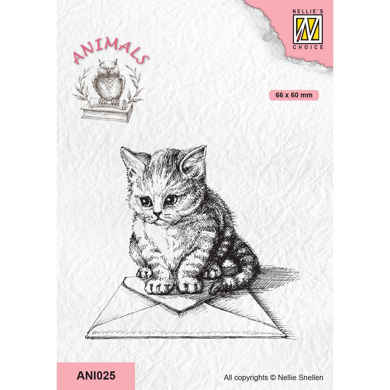 Nellie's Choice • Animals Silikonenstempeln Kitten with Envelope