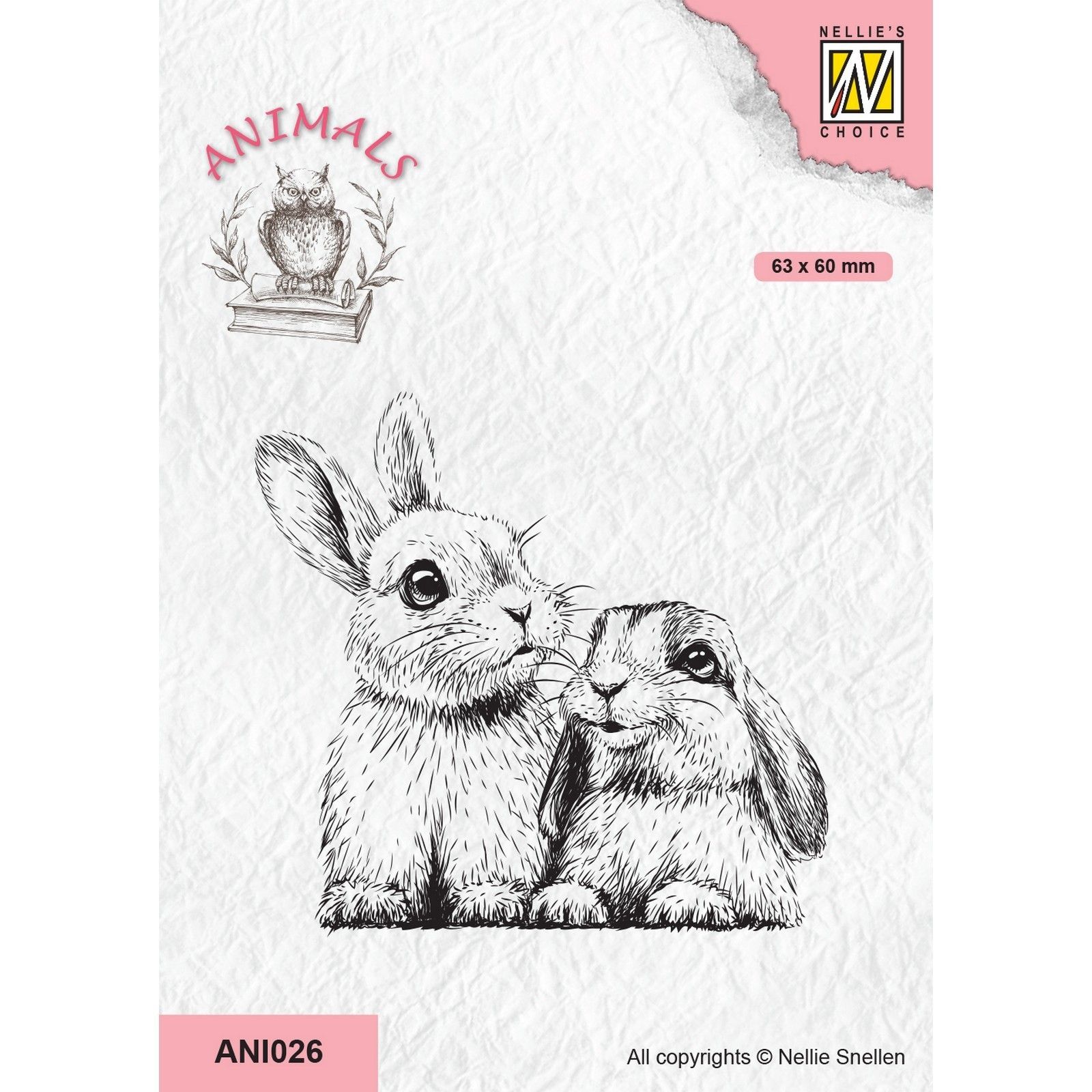 Nellie's Choice • Animals Clear Stamps Two Rabbits
