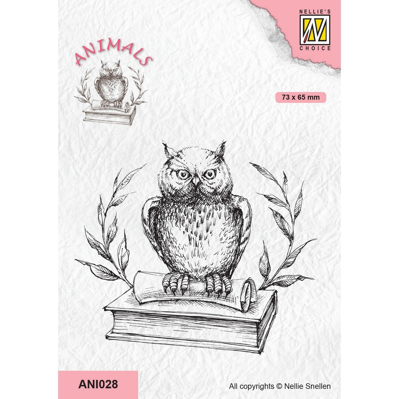 Nellie's Choice • Animals Clear Stempels Owl on Book