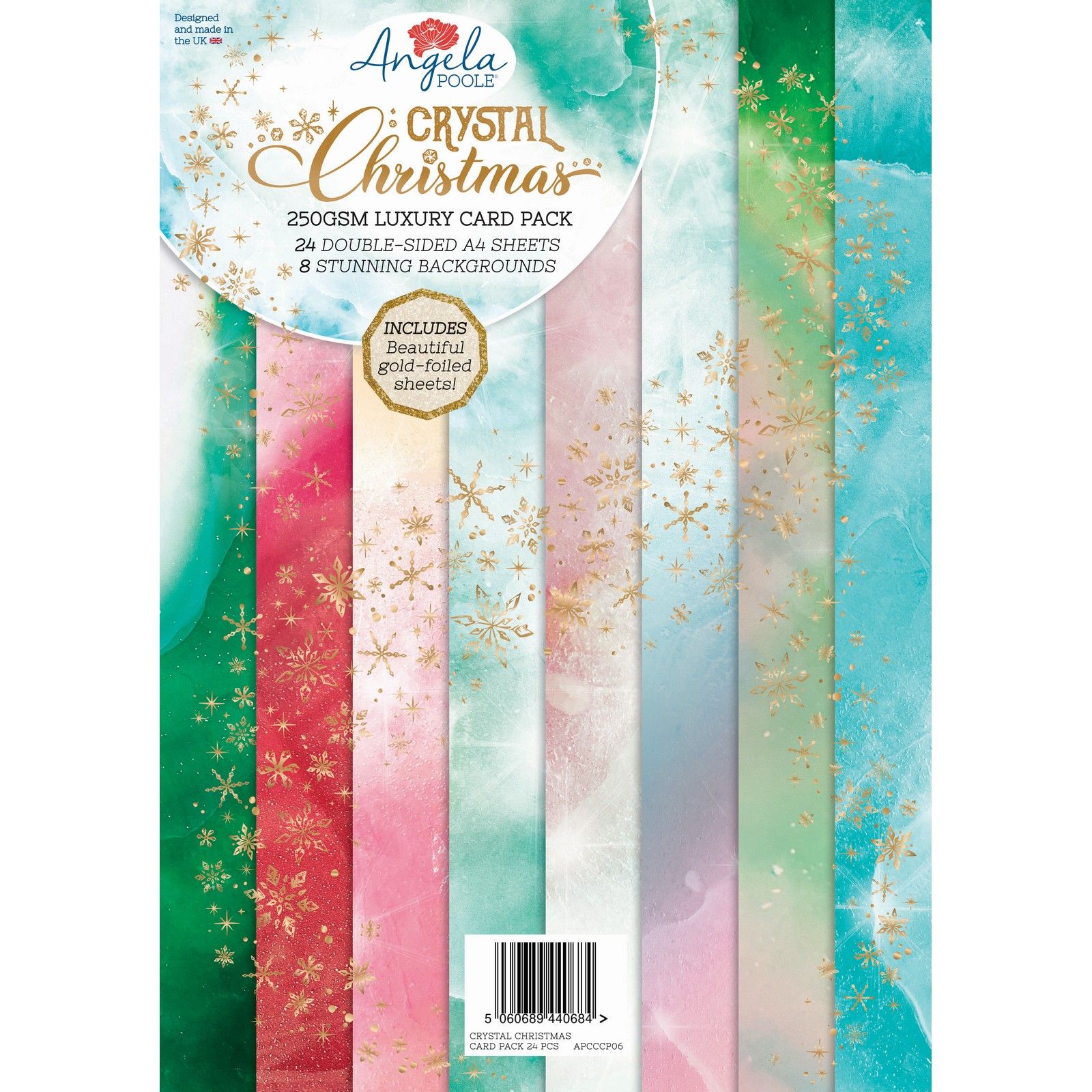 Angela Poole • Luxury Foiled Card Pack Crystal Christmas