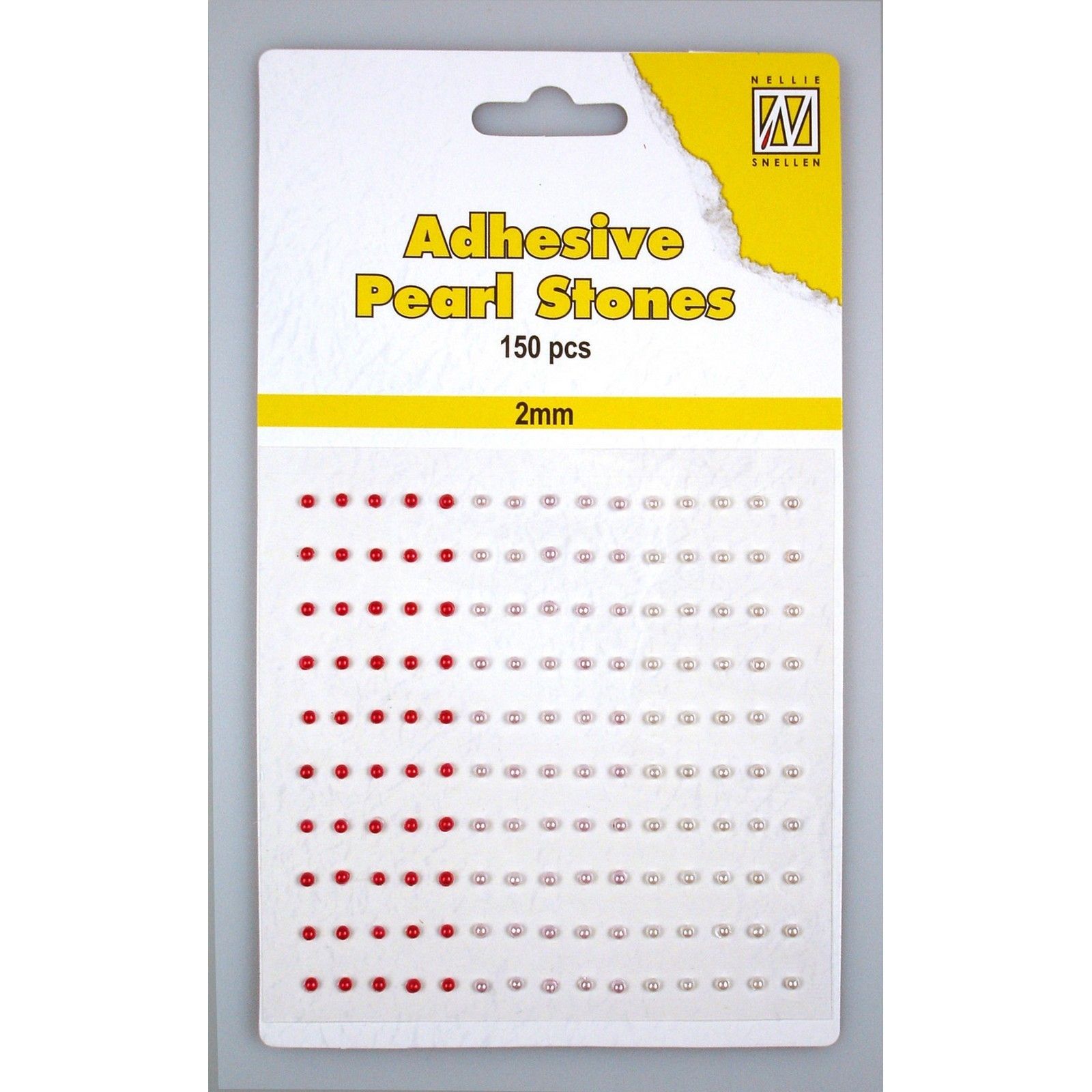 Nellie's Choice • Adhesive Pearls 150stuks/Sheet 2mm 3 Tones Red