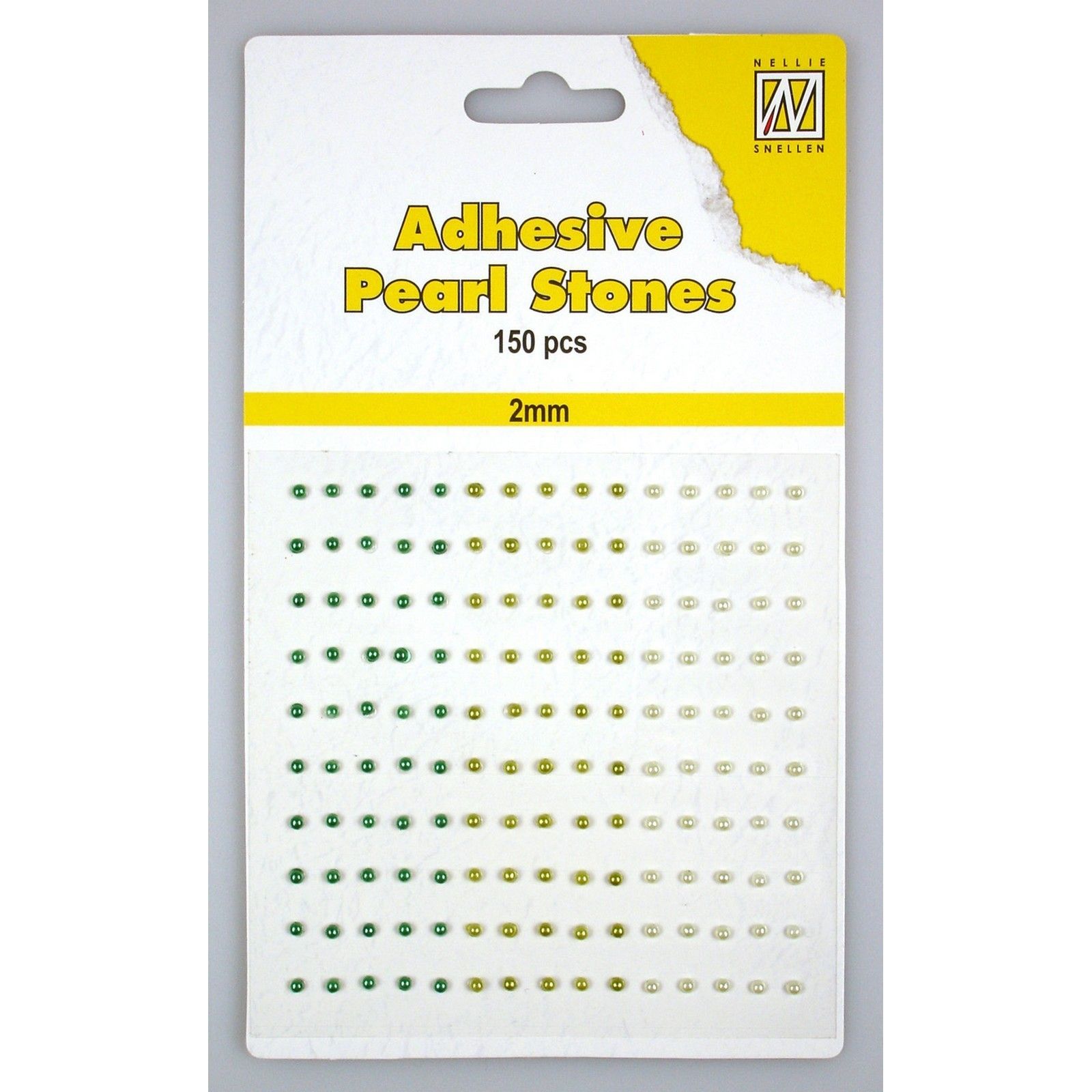 Nellie's Choice • Adhesive Pearls 150stuks/Sheet 2mm 3 Tones Green