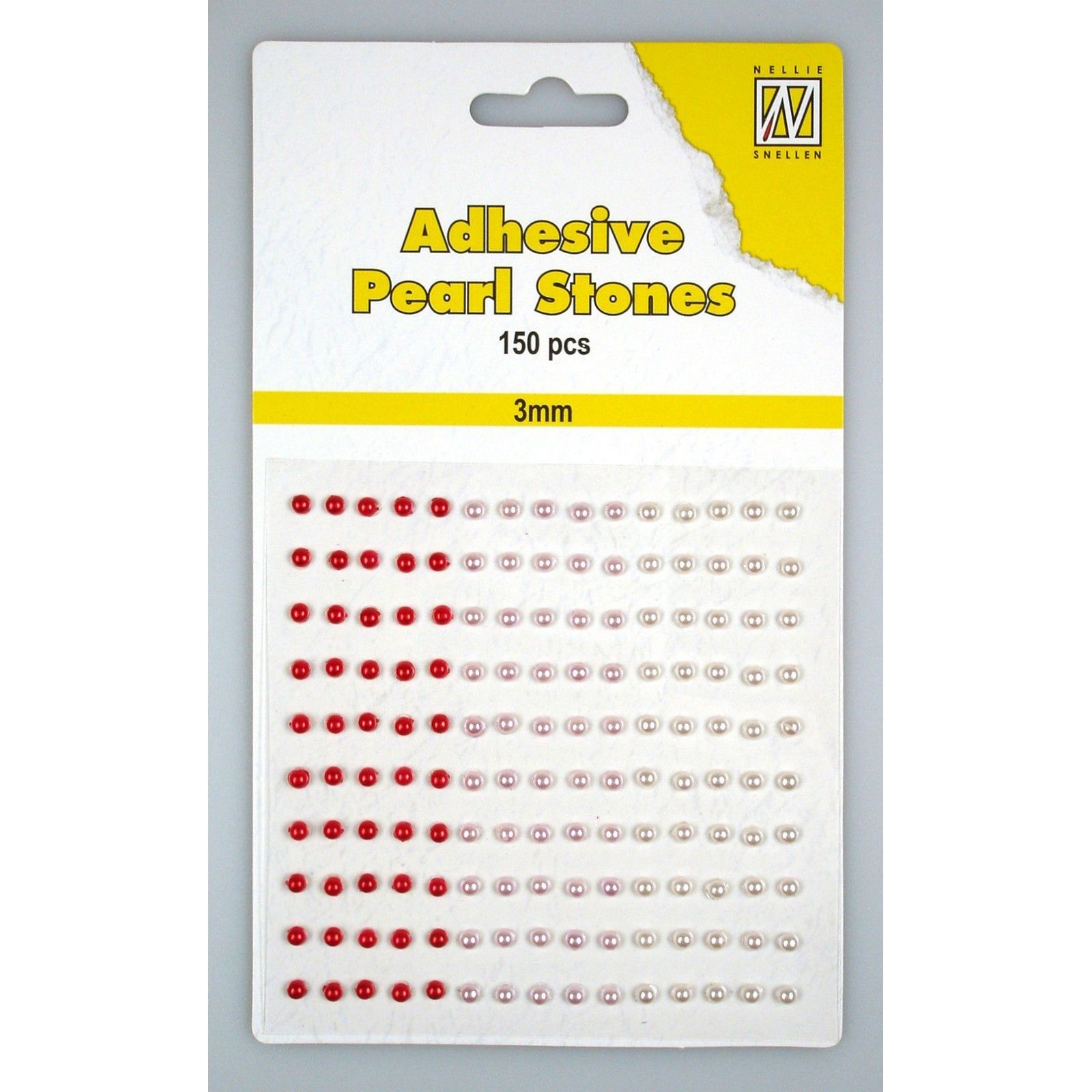 Nellie's Choice • Adhesive Pearls 150pcs/Sheet 3mm 3 Tones Red