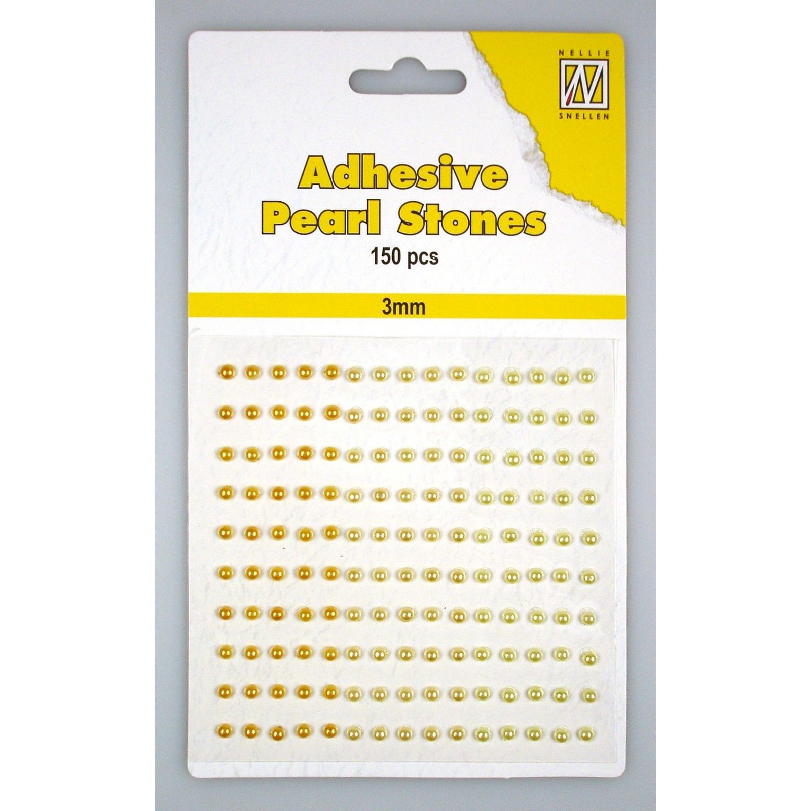 Nellie's Choice • Adhesive Pearls 150stuks/Sheet 3mm 3 Tones Yellow-Gold