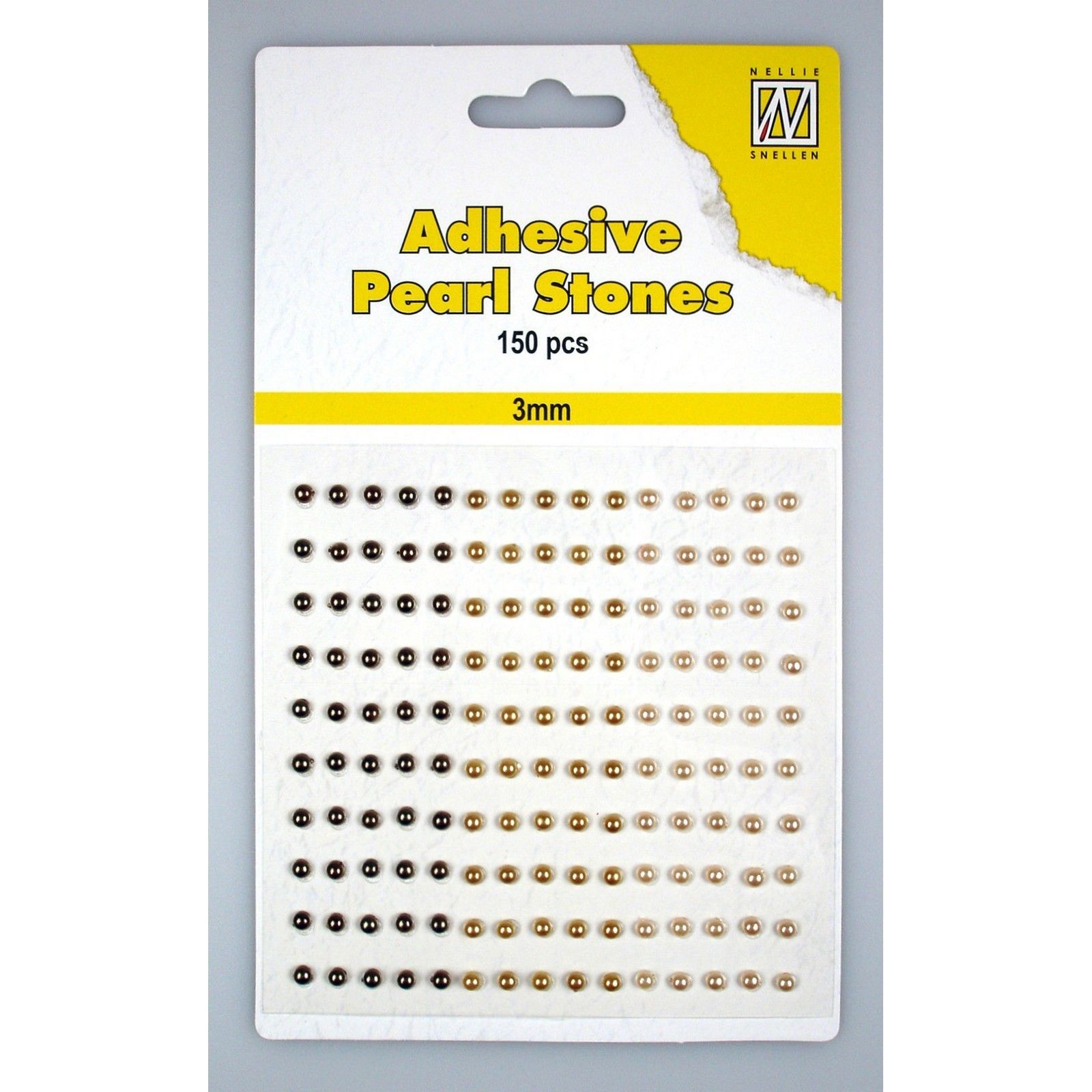 Nellie's Choice • Adhesive Pearls 150Stück/Sheet 3mm 3 Tones Brown