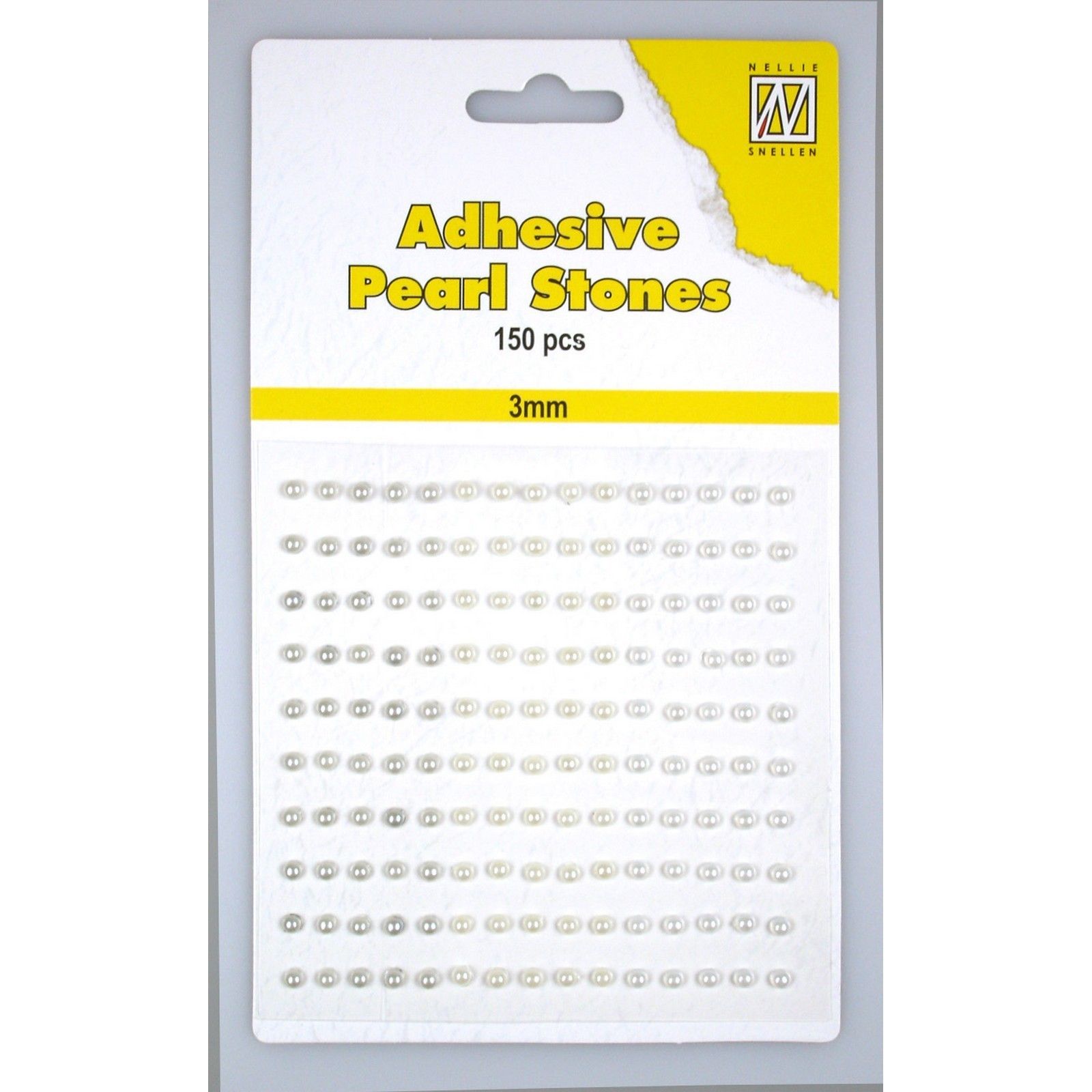 Nellie's Choice • Adhesive Pearls 150pcs/Sheet 3mm 3 Tones White