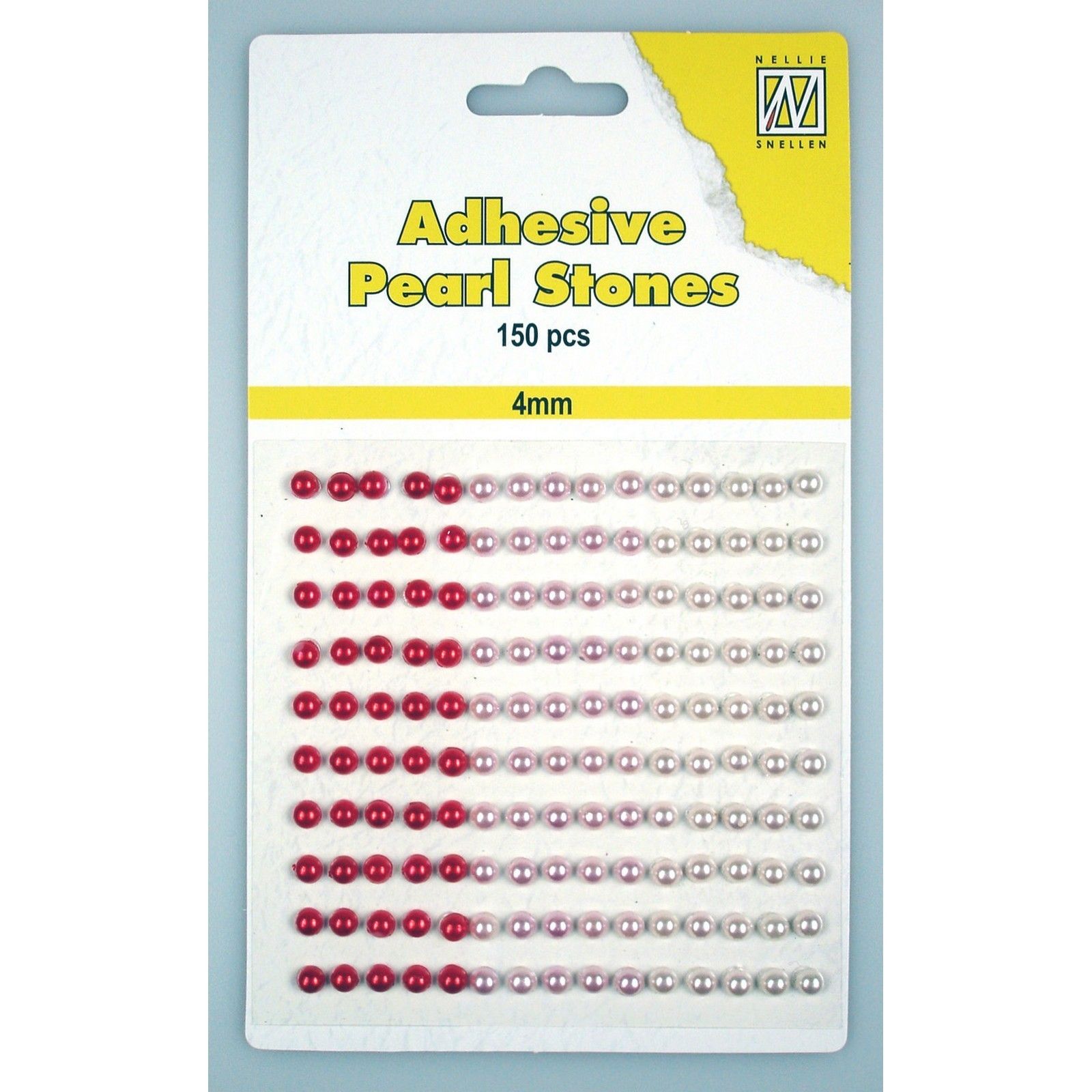 Nellie's Choice • Adhesive Pearls 150stuks/Sheet 4mm 3 Tones Red