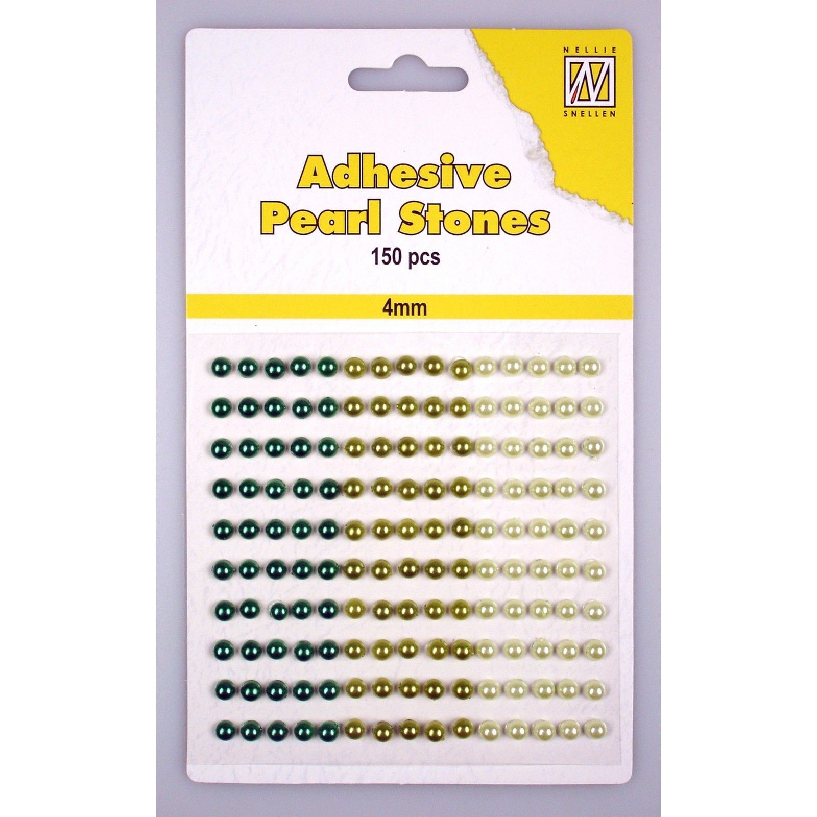 Nellie's Choice • Adhesive Pearls 150pcs/Sheet 4mm 3 Tones Green