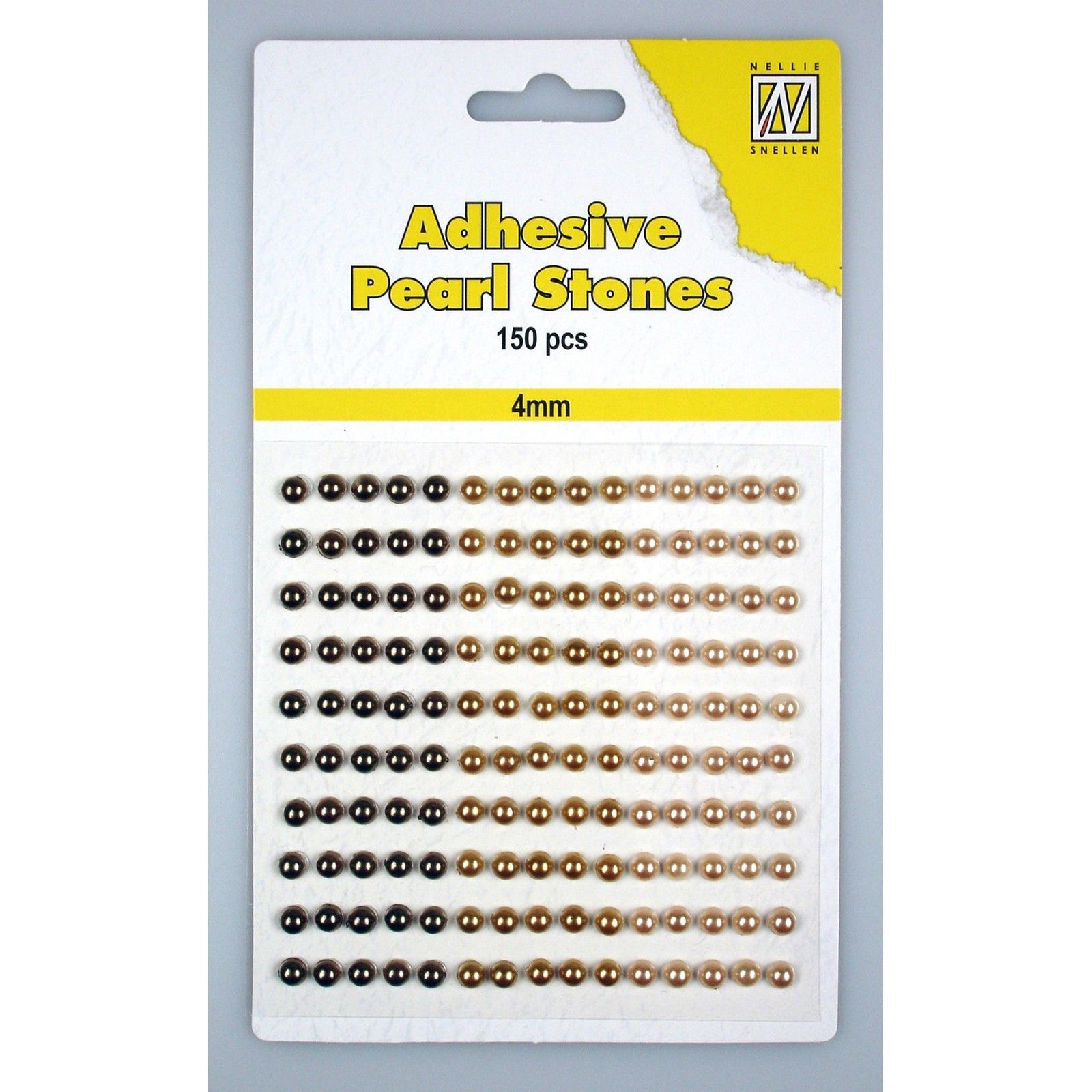 Nellie's Choice • Adhesive Pearls 150Stück/Sheet 4mm 3 Tones Brown