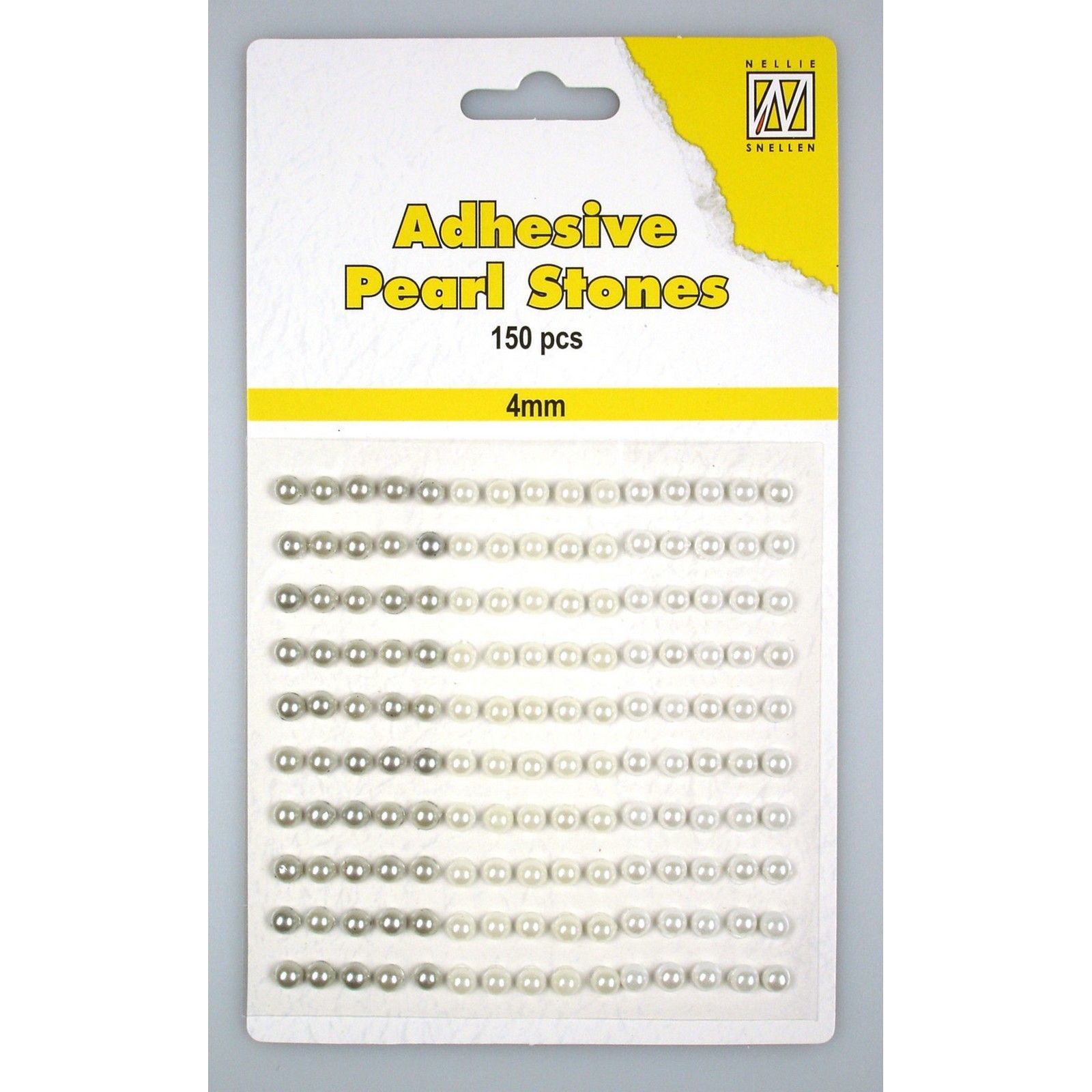 Nellie's Choice • Adhesive Pearls 150stuks/Sheet 4mm 3 Tones White