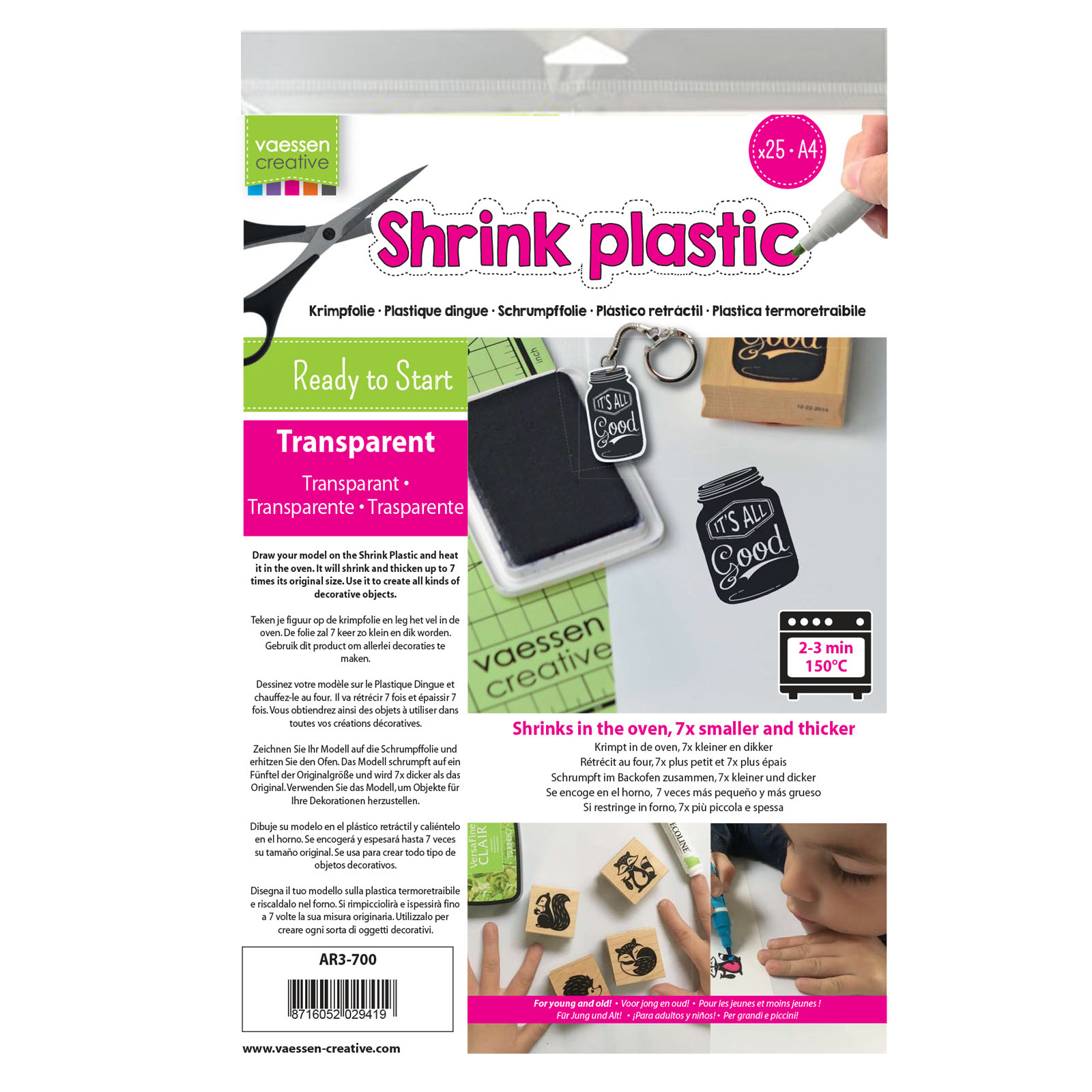 Vaessen Creative • Shrink Plastic A4 Transparant 25pcs